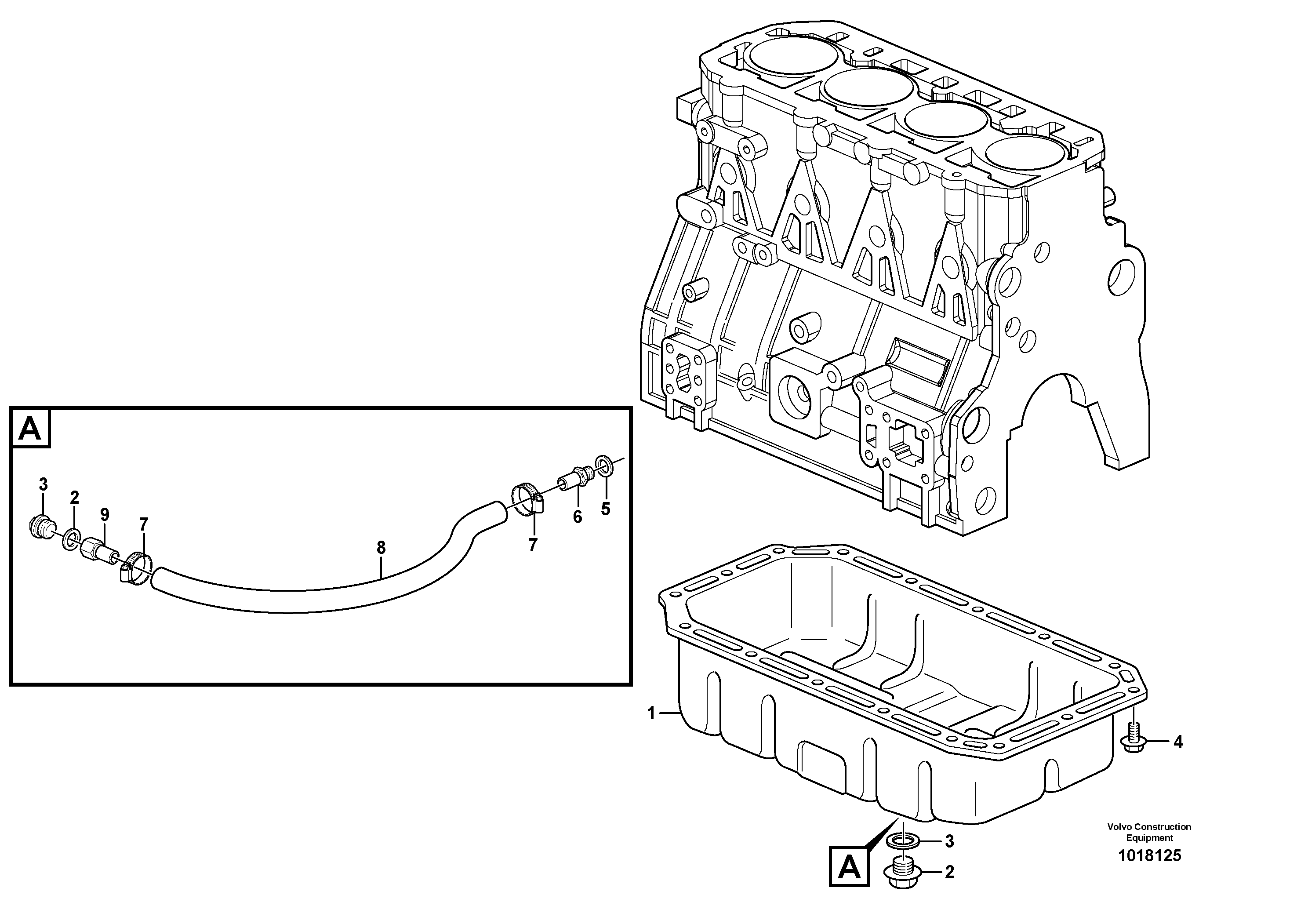 Oil sump 11850033, 11850709 — volvo parts diagram
