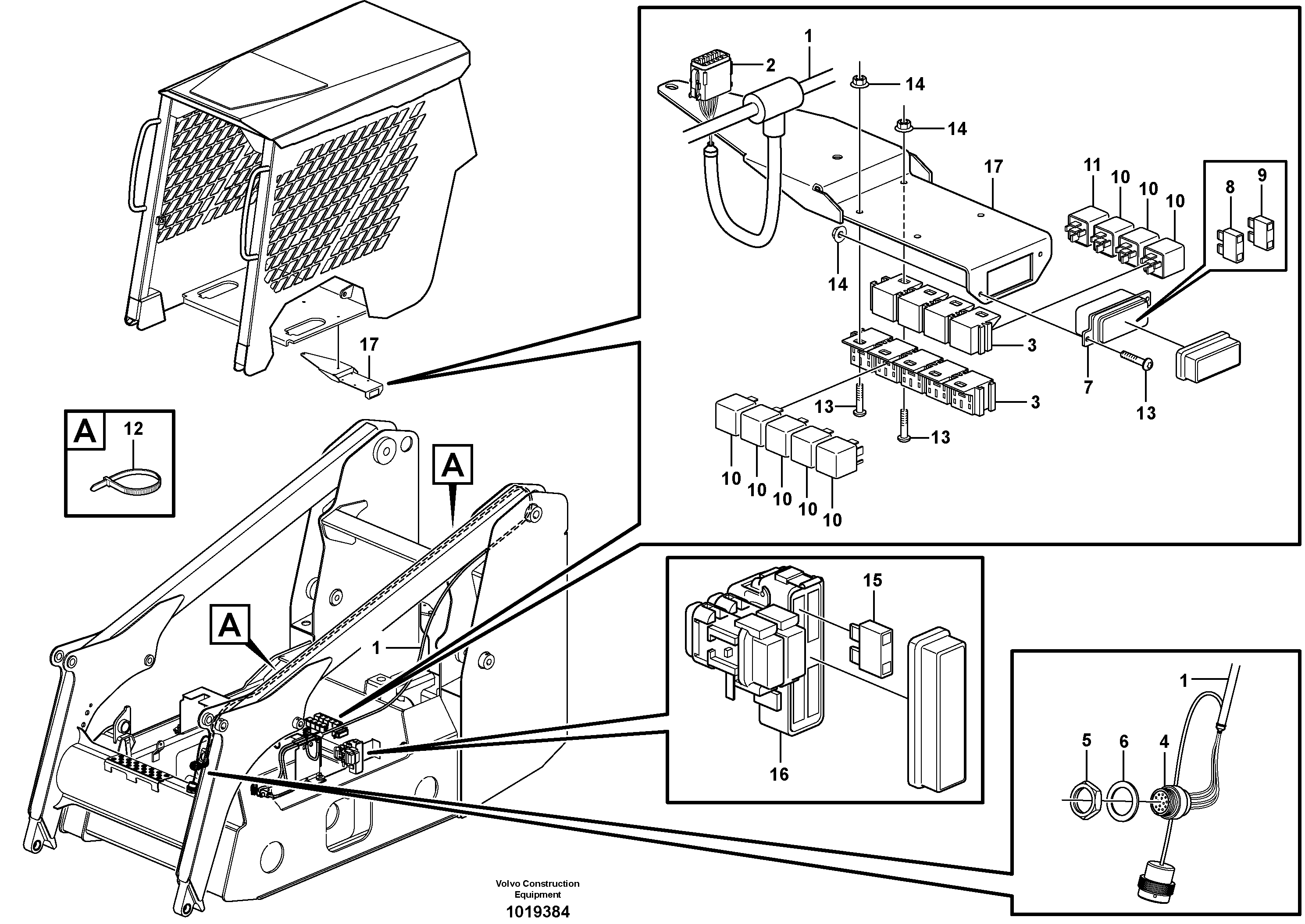 Wire harness pilot ctrl  11840298, 11840302 — volvo parts diagram