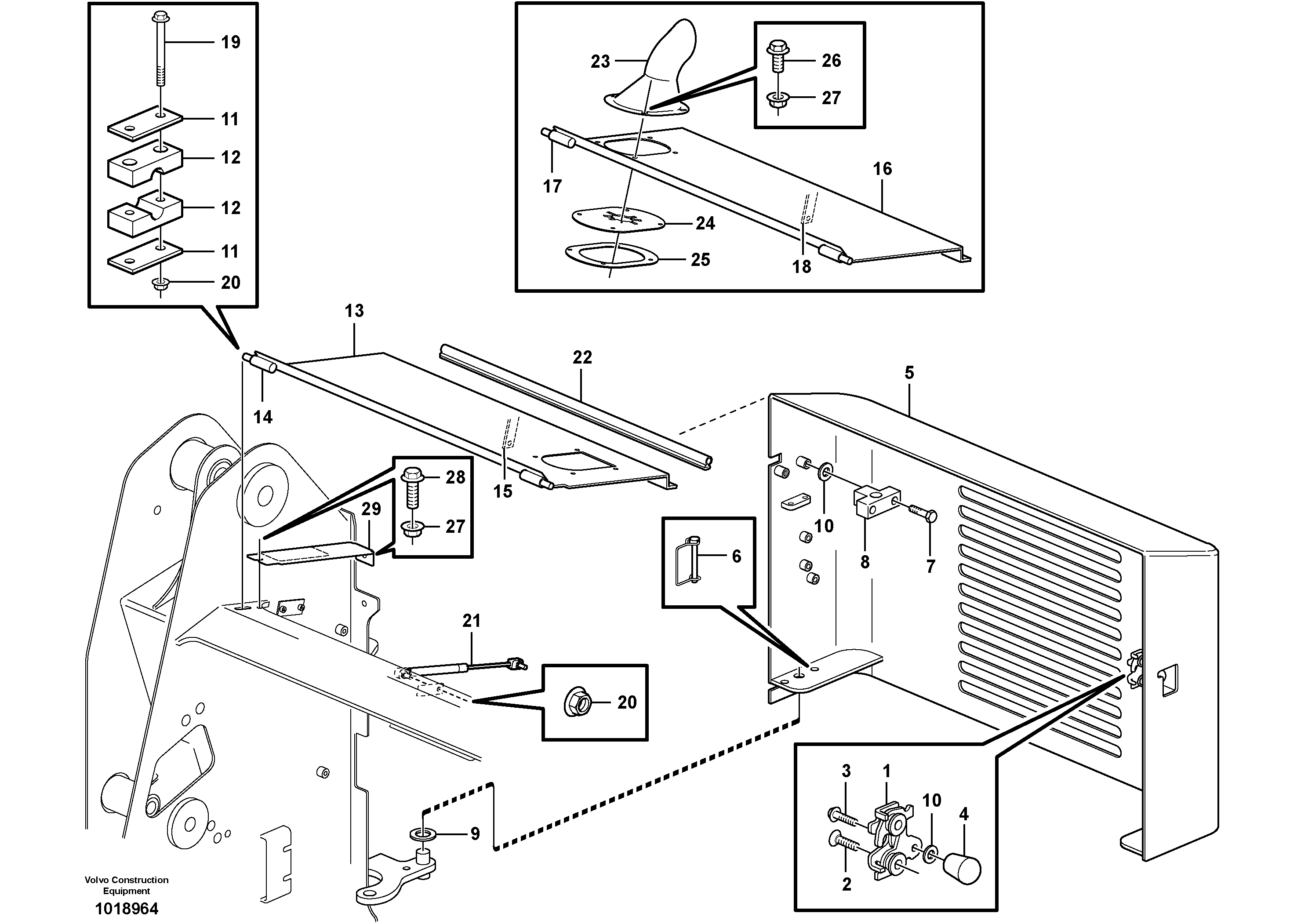 Rear door and engine cover — volvo parts diagram
