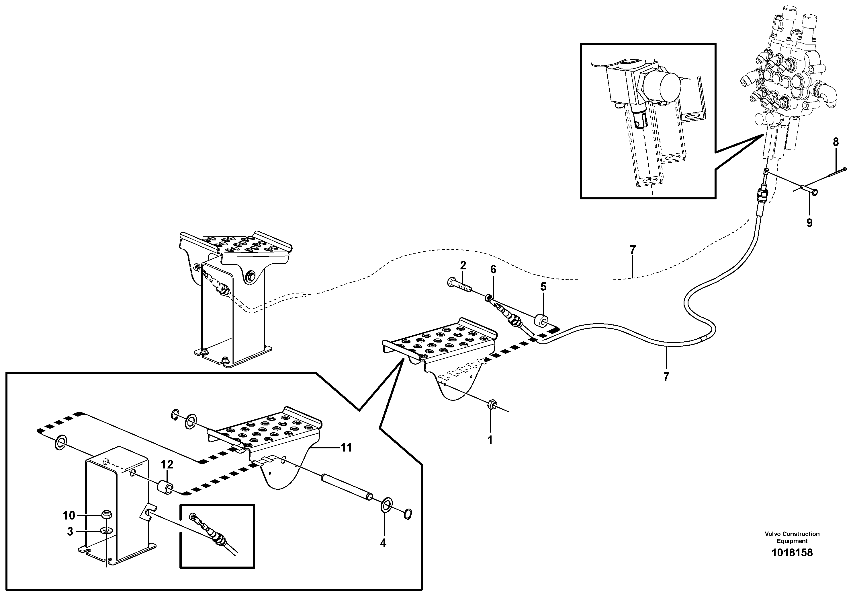 Standard foot controls  11840296, 11840298 — volvo parts diagram