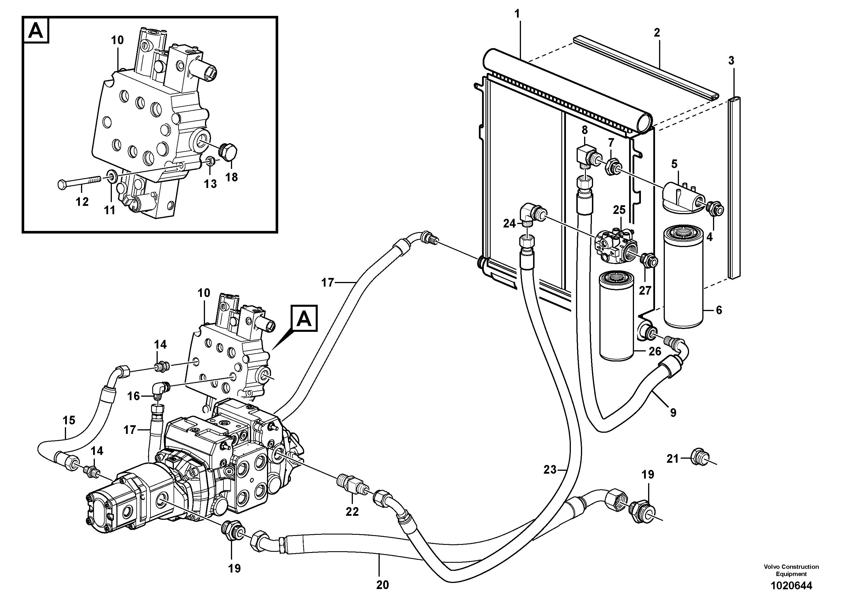 Supply/return and Cooling Circuits  11840311, 11840312 — volvo parts diagram