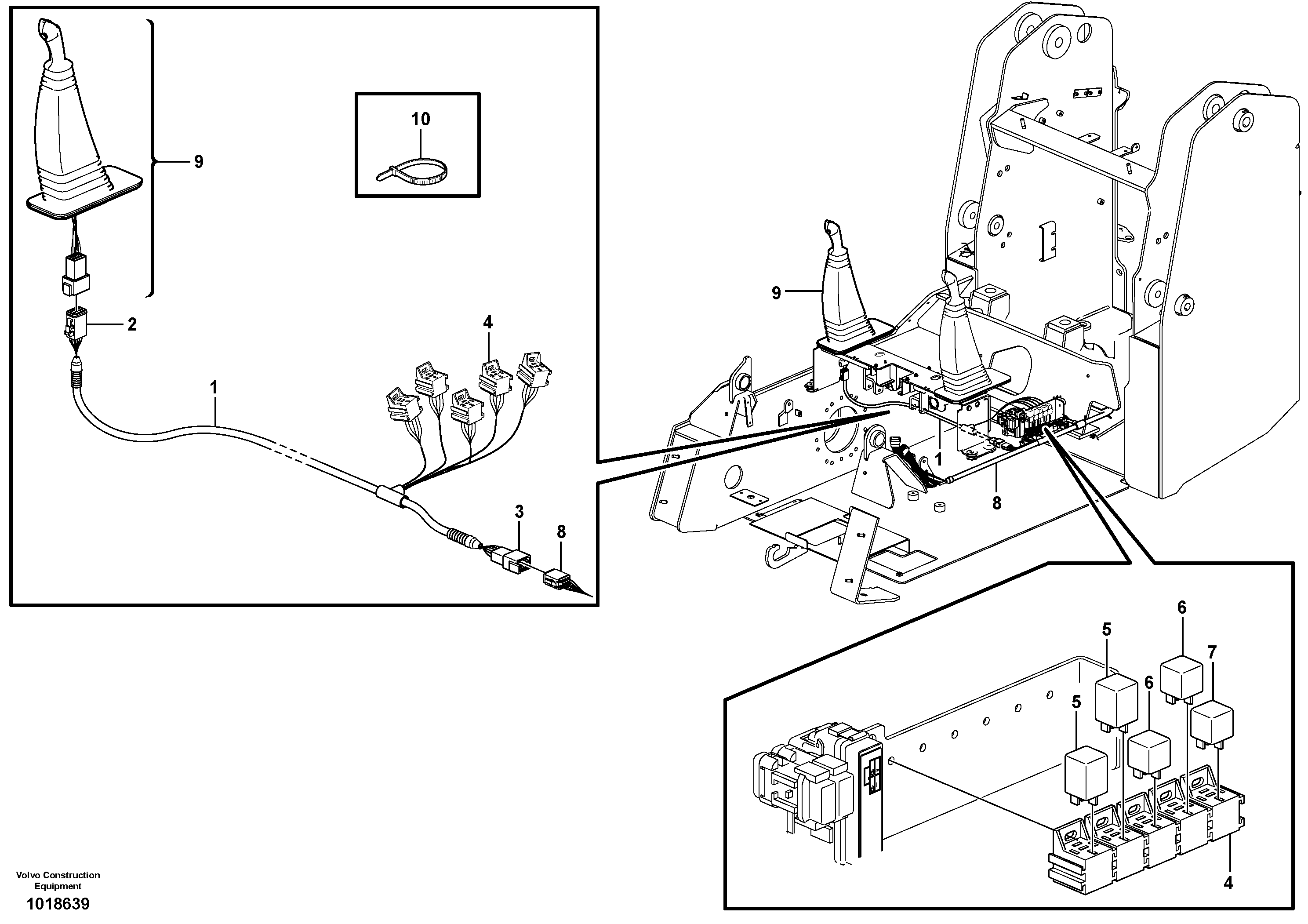 Wire harness pilot ctrl  11840300, 11840302 — volvo parts diagram