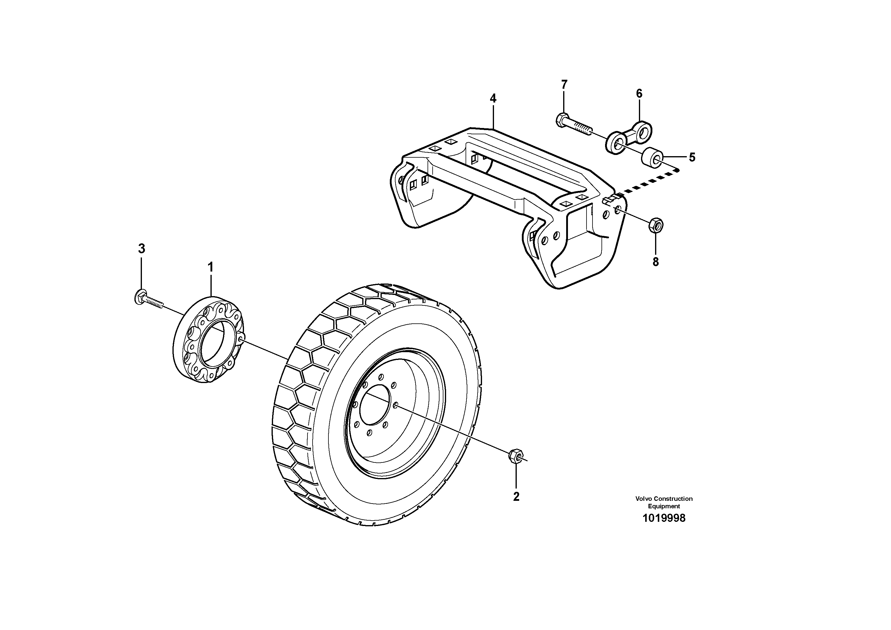 Kit spacer wheel, and track kit — volvo parts diagram
