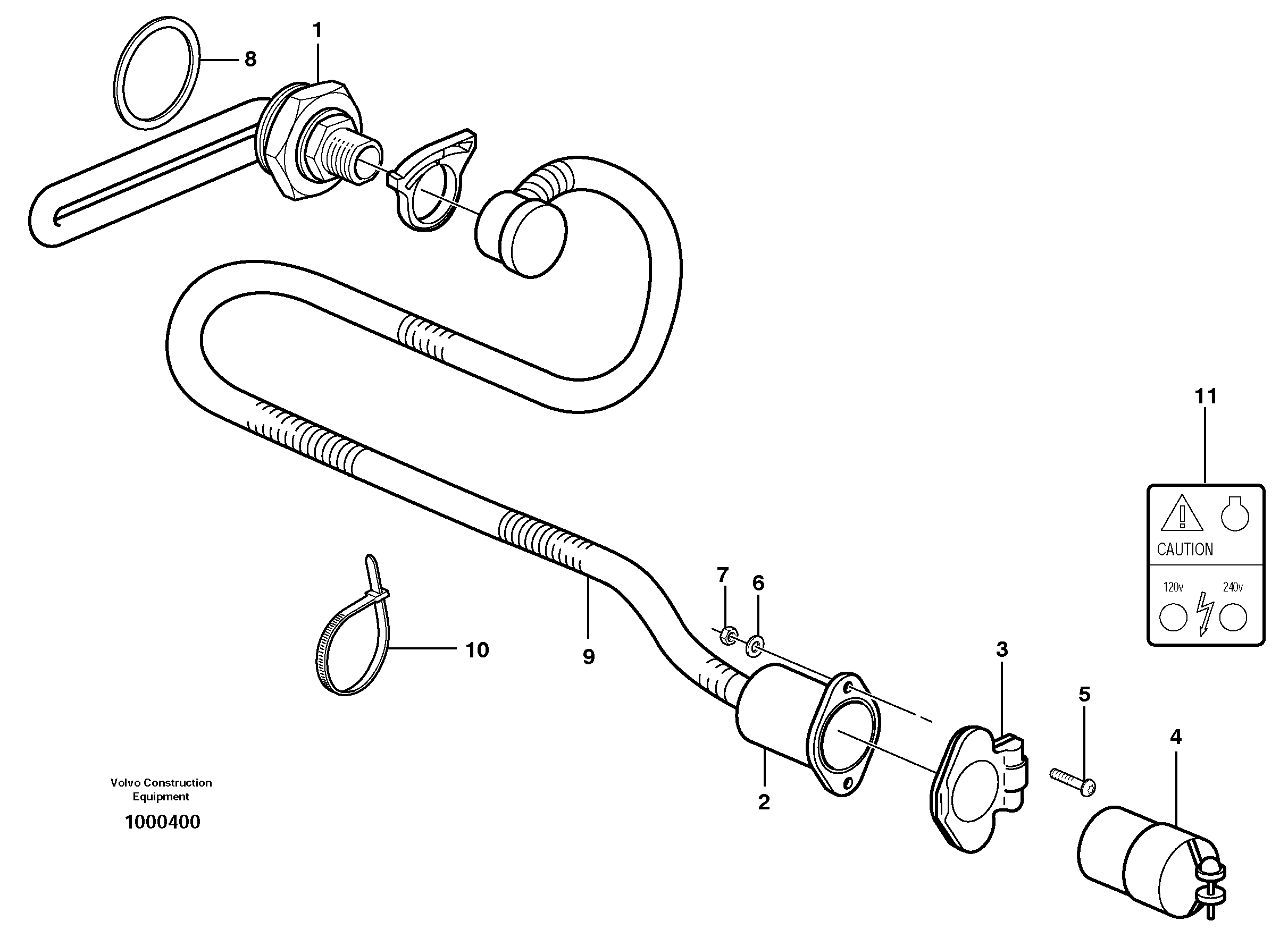 Engine heater  81101 — volvo parts diagram