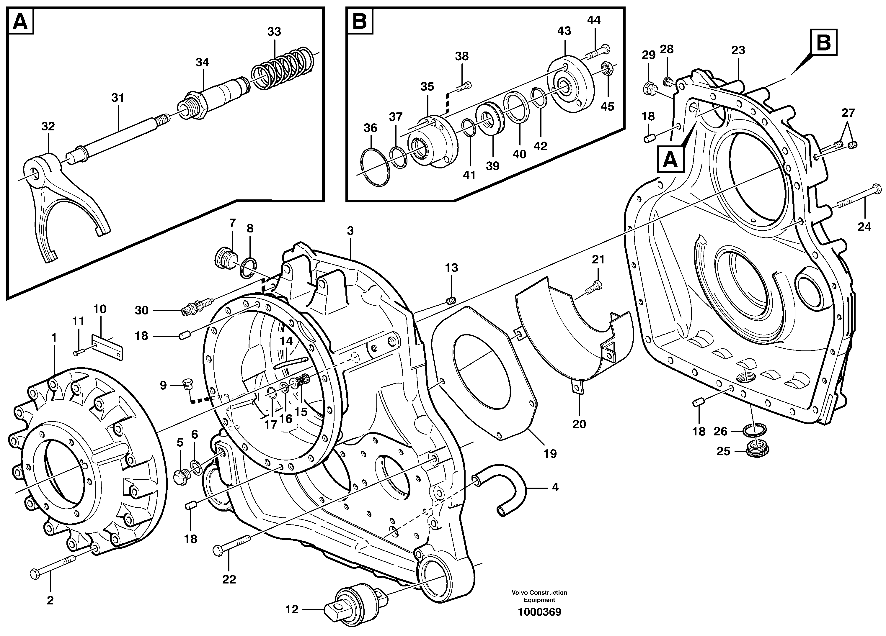 Transfer gear box — volvo parts diagram