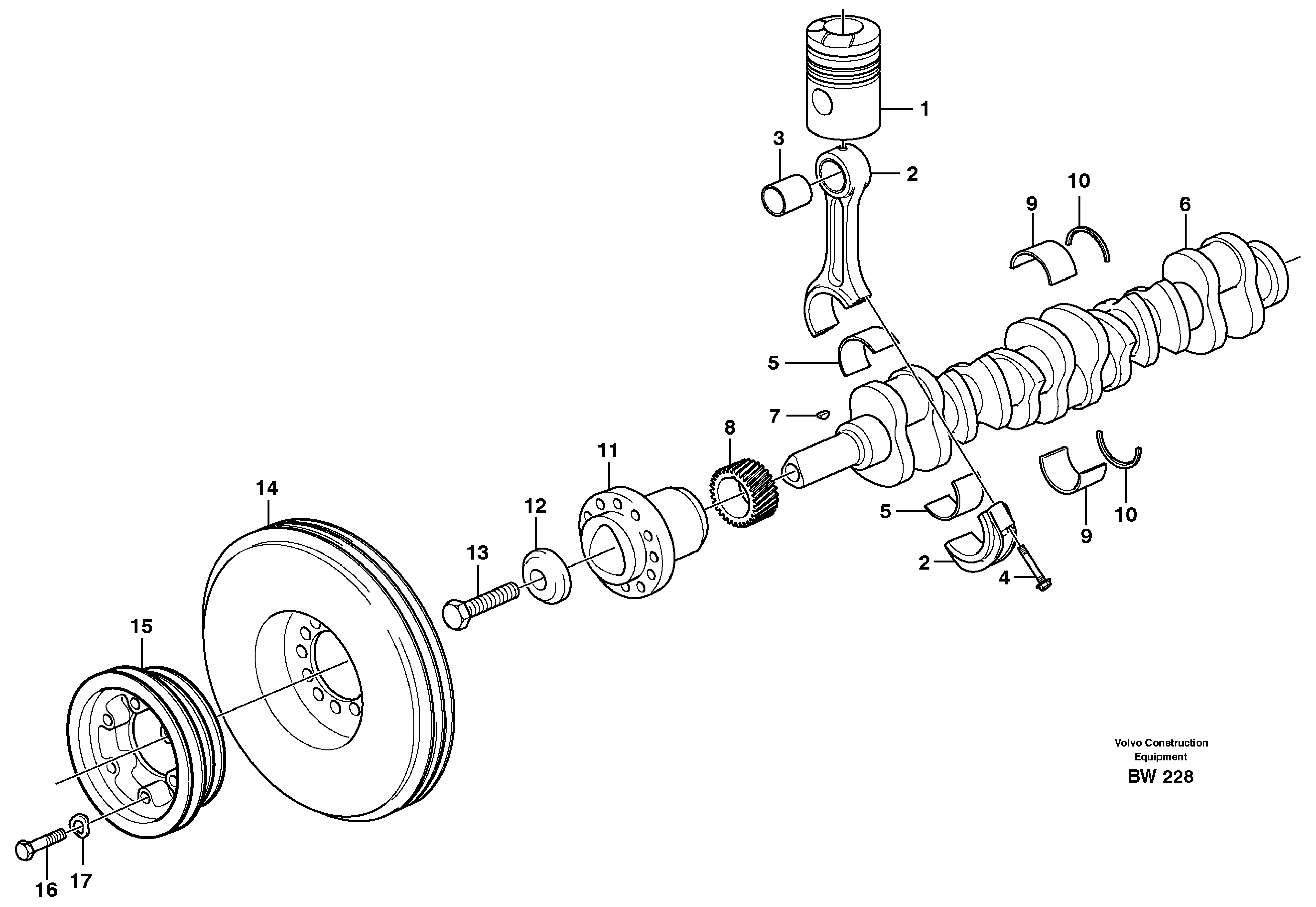 Crankshaft and related parts — volvo parts diagram