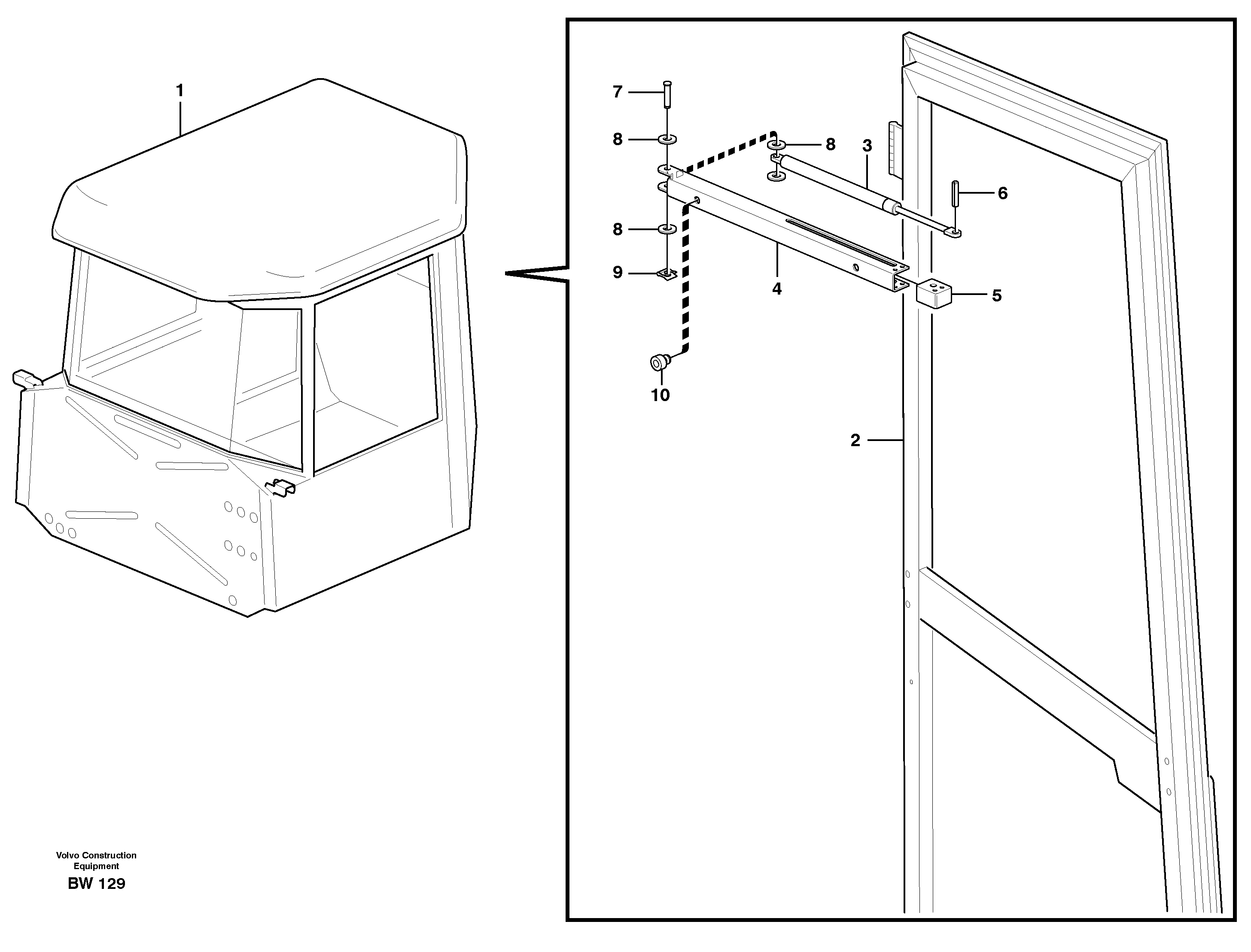 Door with fitting parts — volvo parts diagram