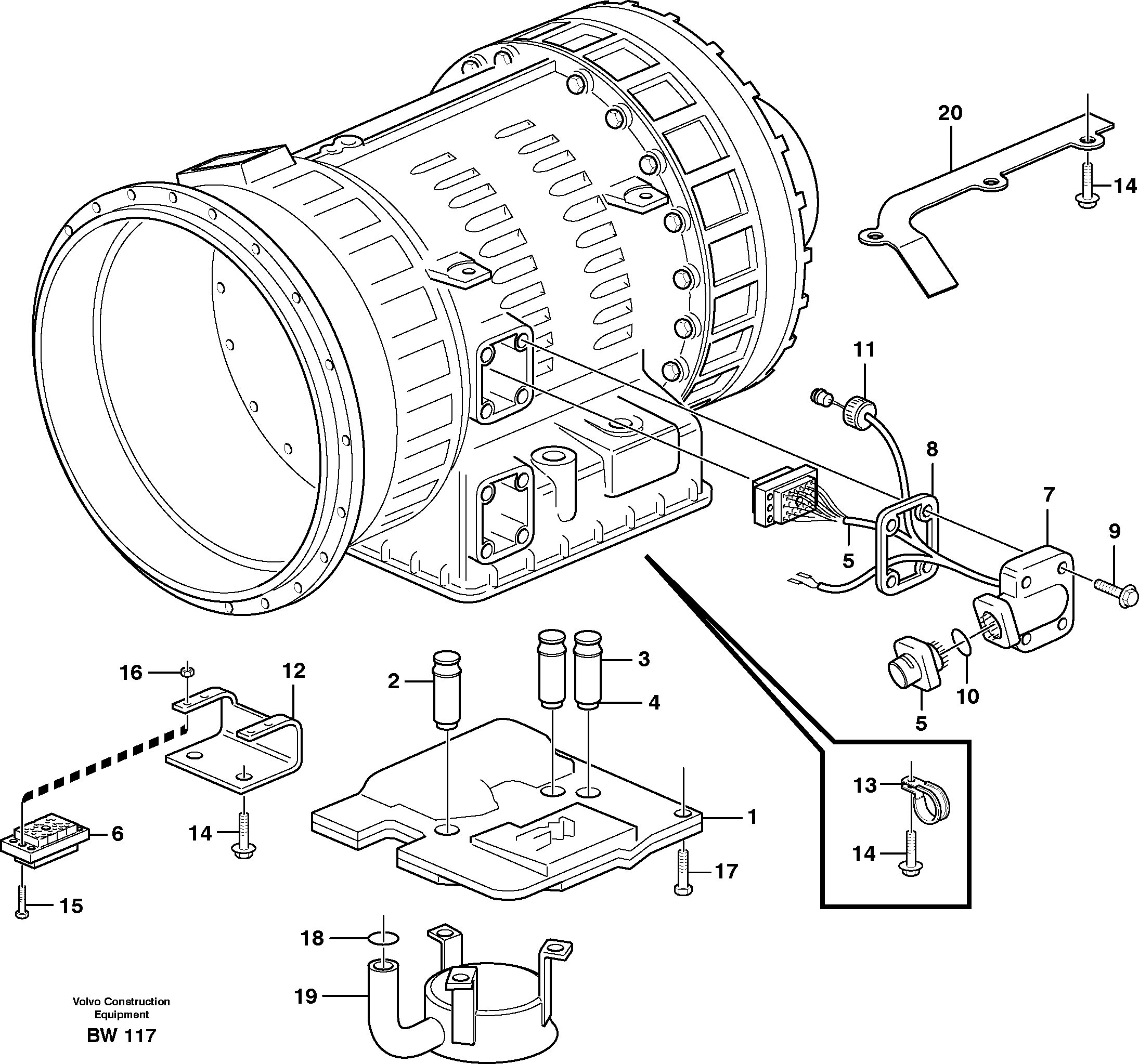 Control system with fitting parts  22518, 22545, 22649 — volvo parts diagram