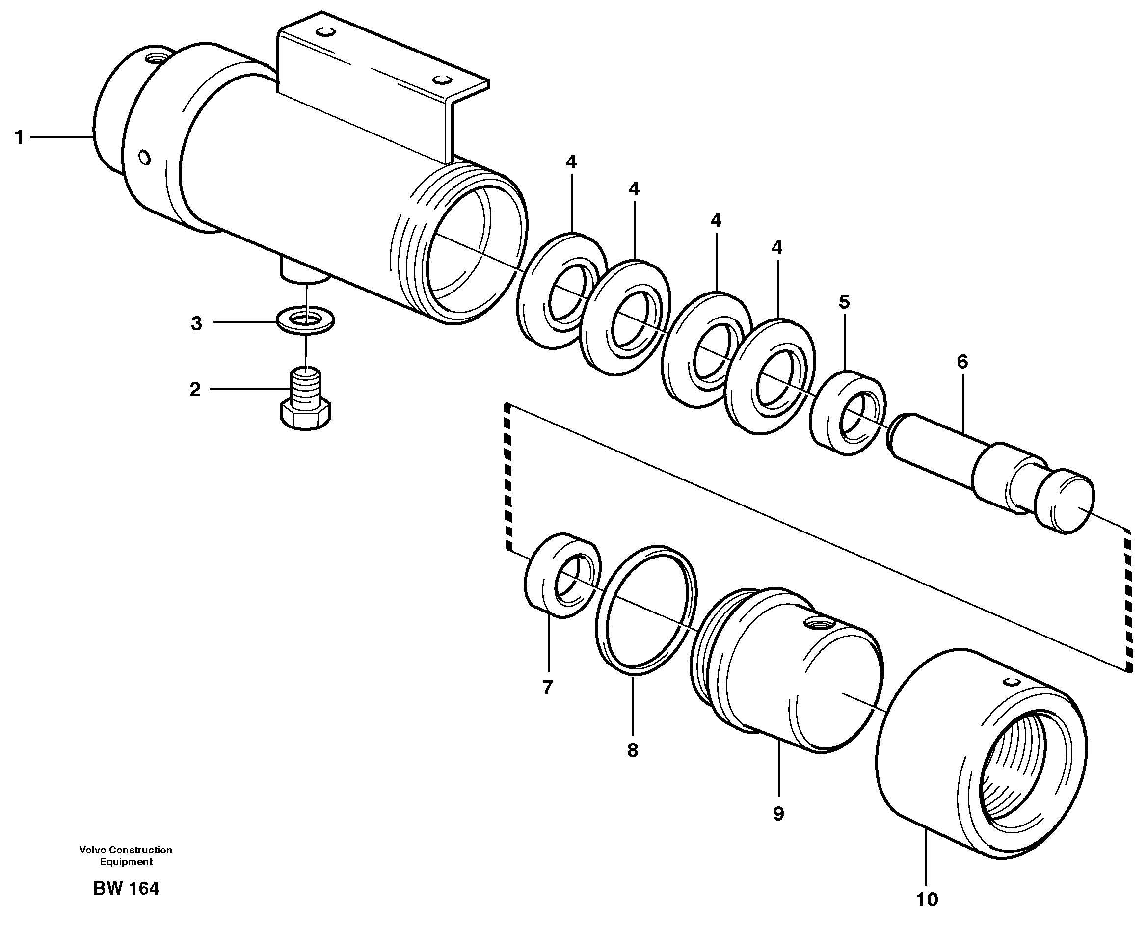 Damping cylinder  SER NO - 10165 — volvo parts diagram