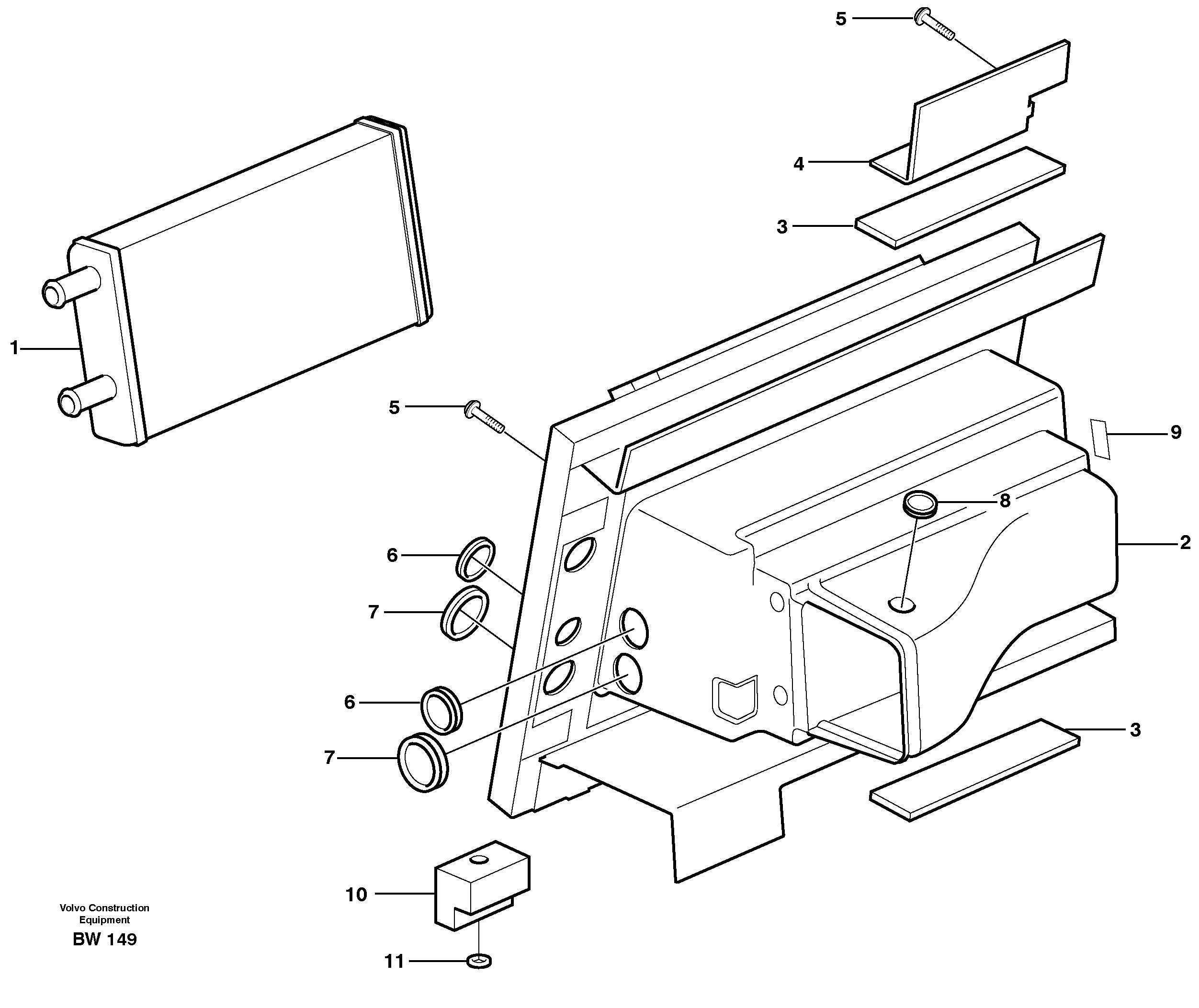 Heating unit — volvo parts diagram