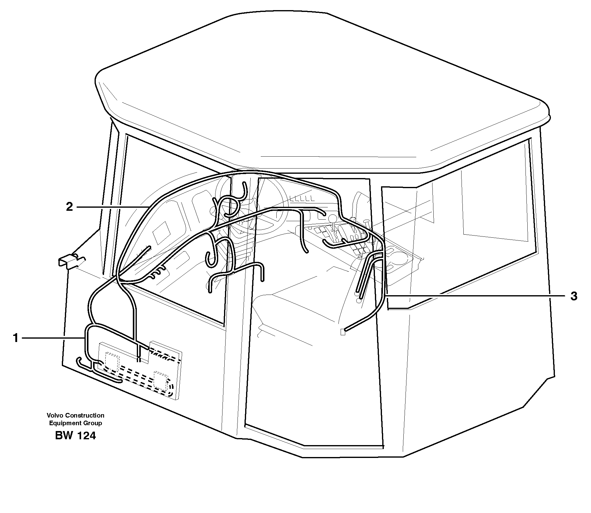 Cable harnesses, cab — volvo parts diagram