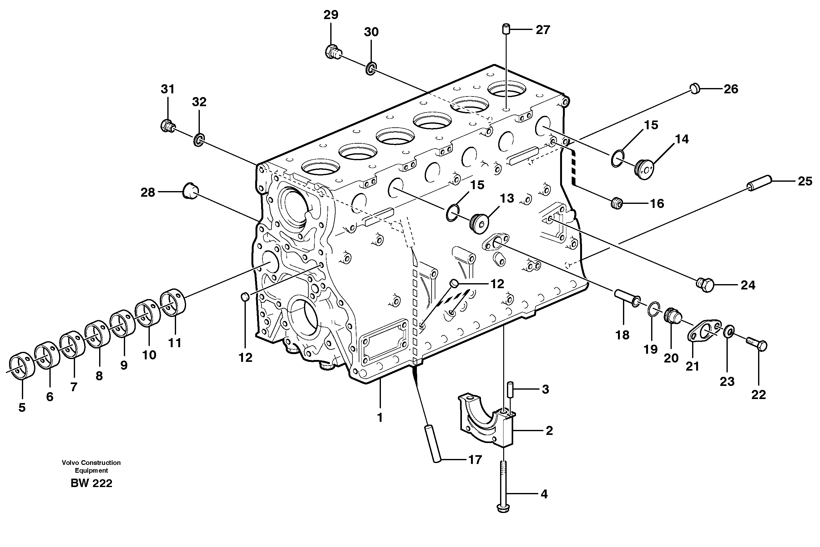 Cylinder block — volvo parts diagram
