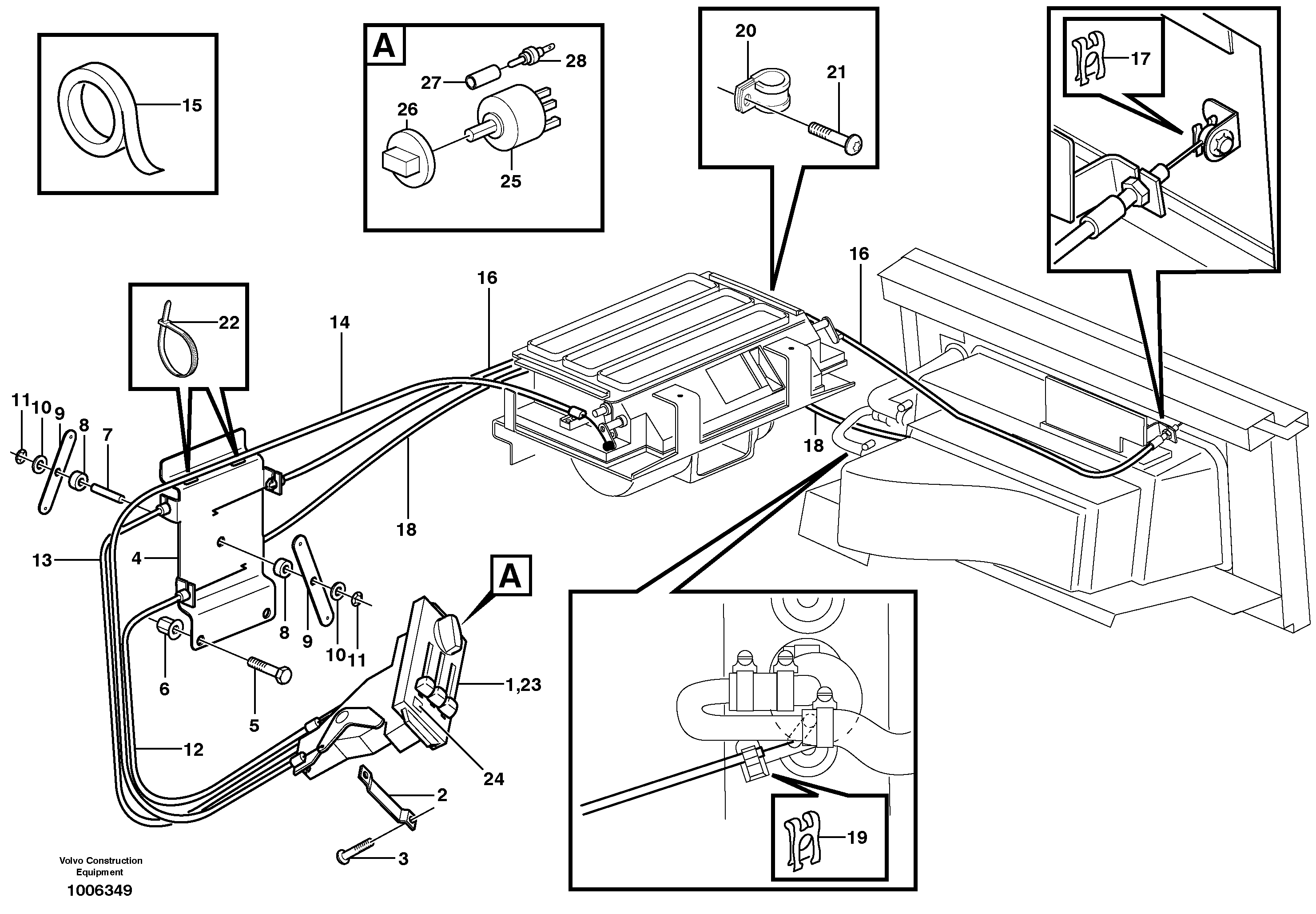Air distribution, controls — volvo parts diagram