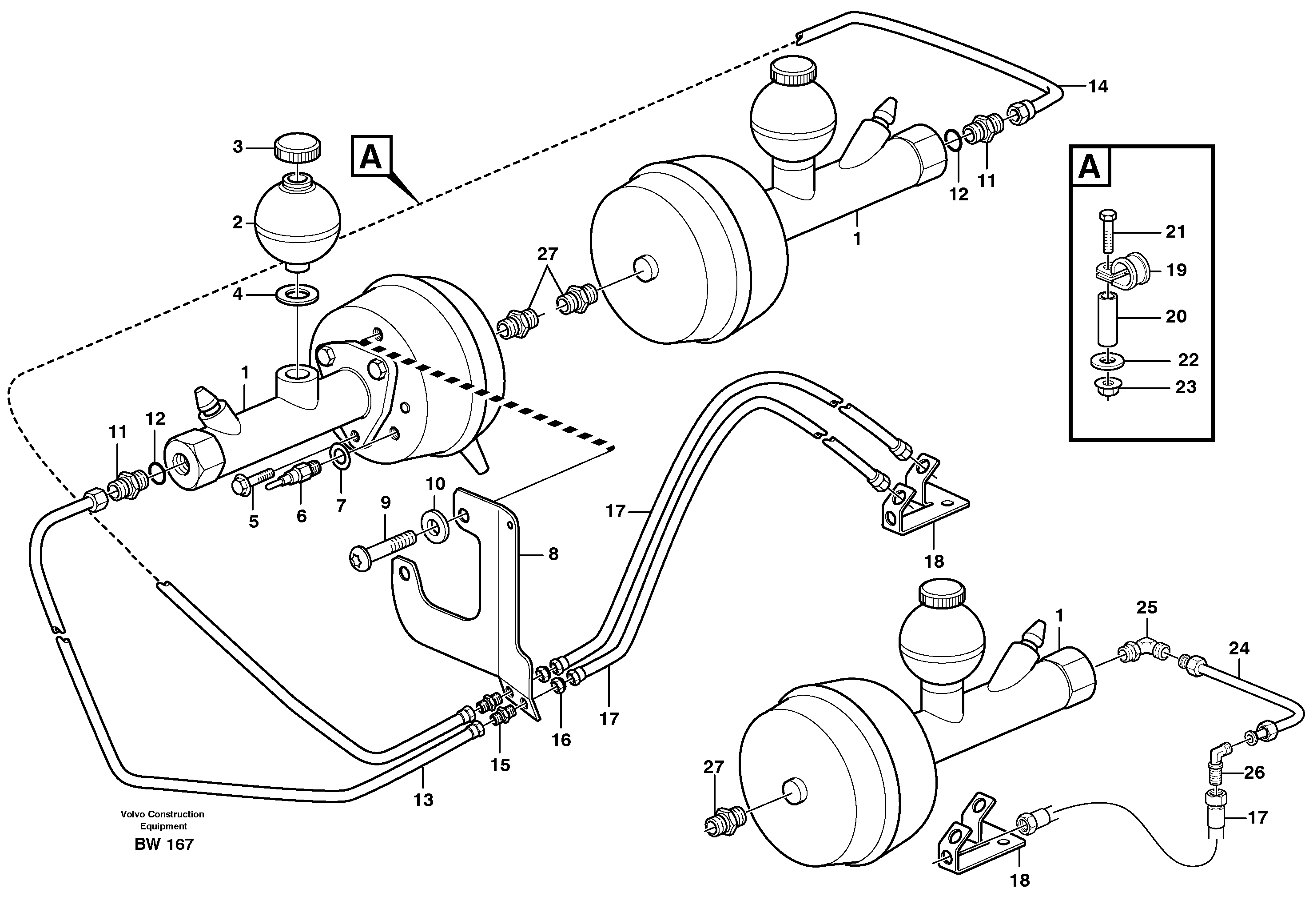 Hydraulic brake system, load unit — volvo parts diagram