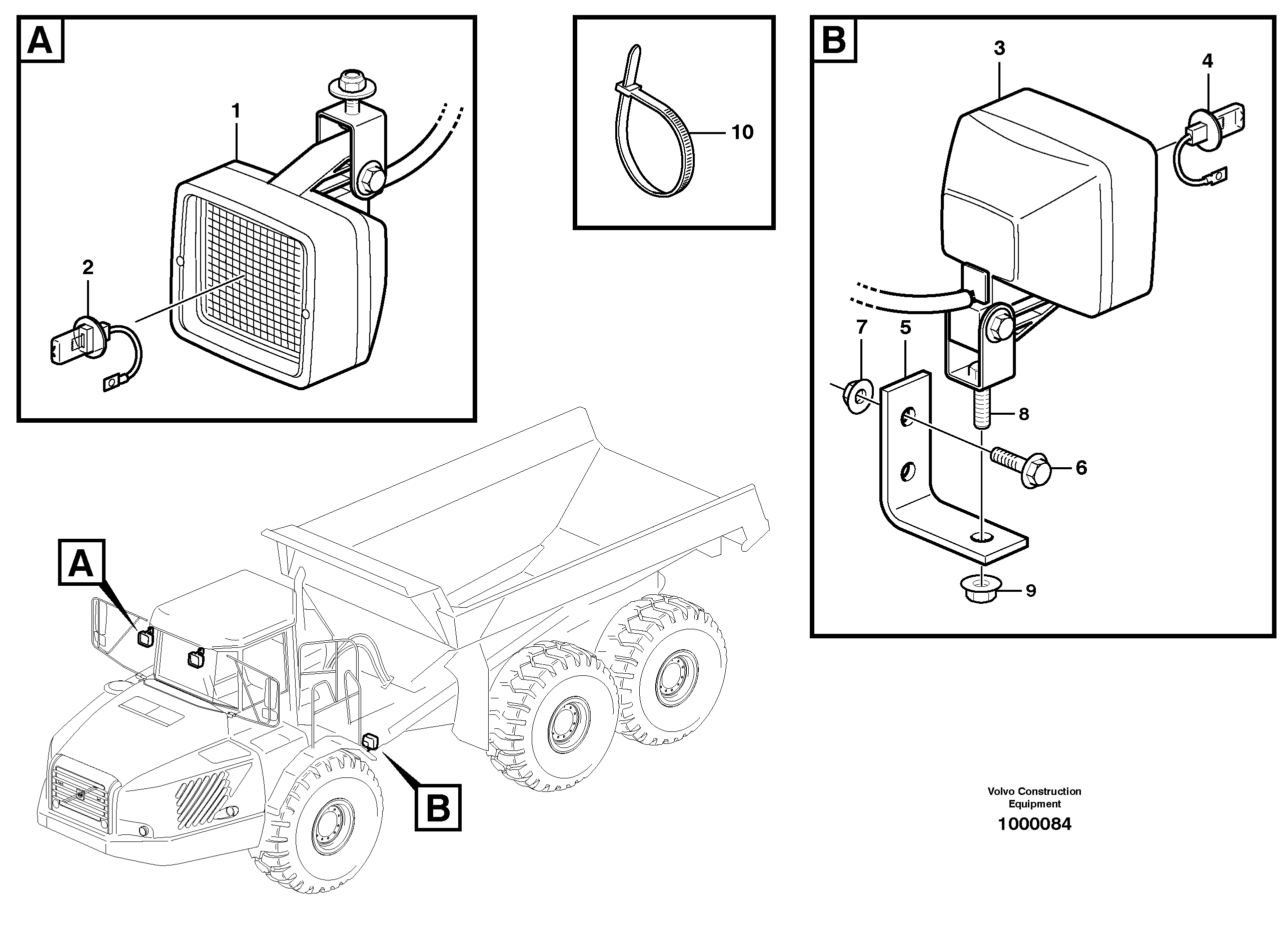 Work lights — volvo parts diagram