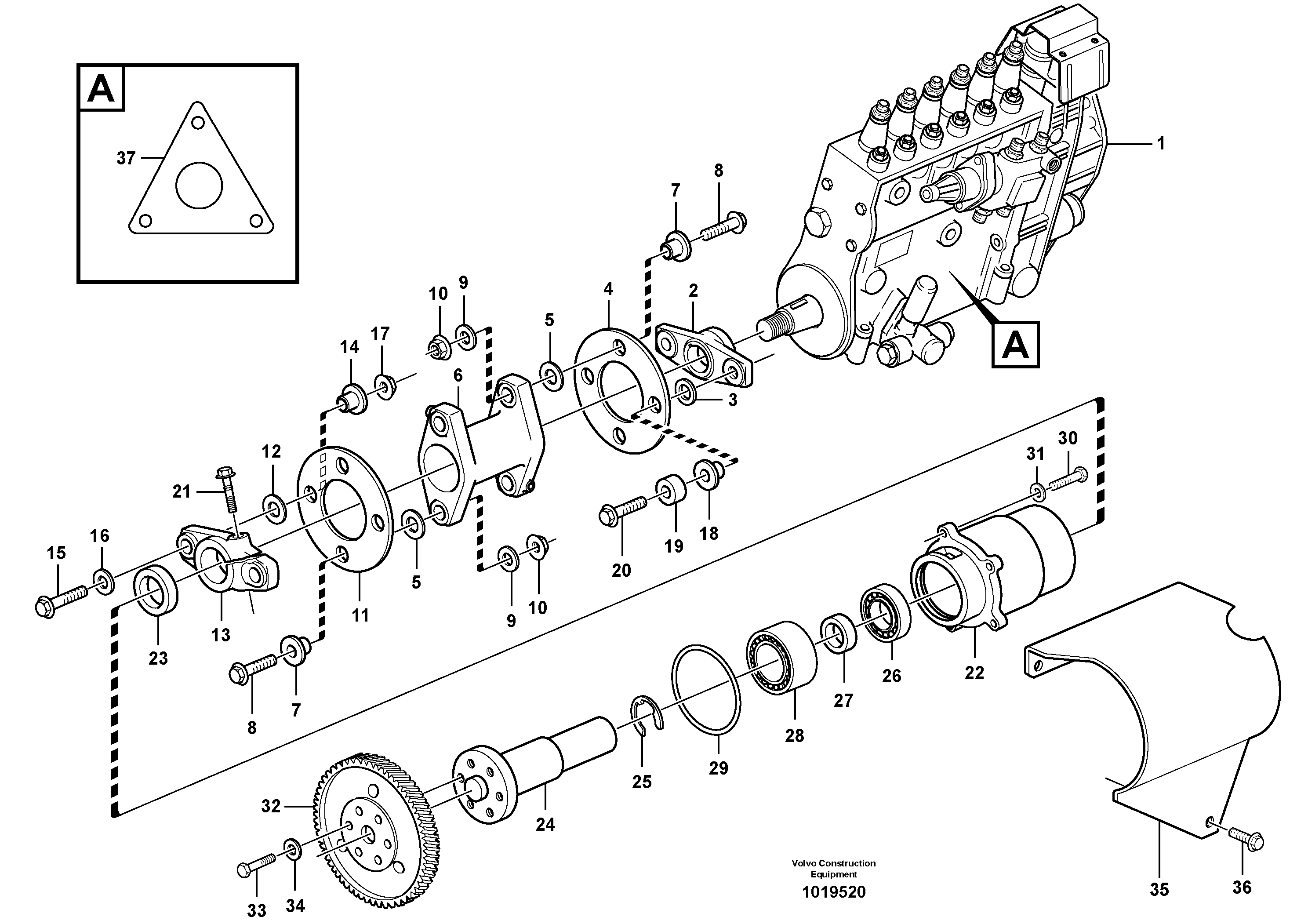 Pump drive — volvo parts diagram