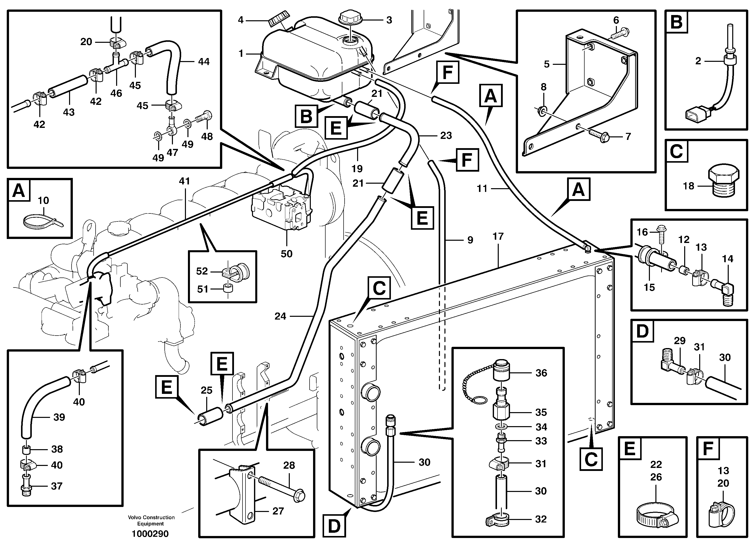 Expansion tank and drain hose. — volvo parts diagram