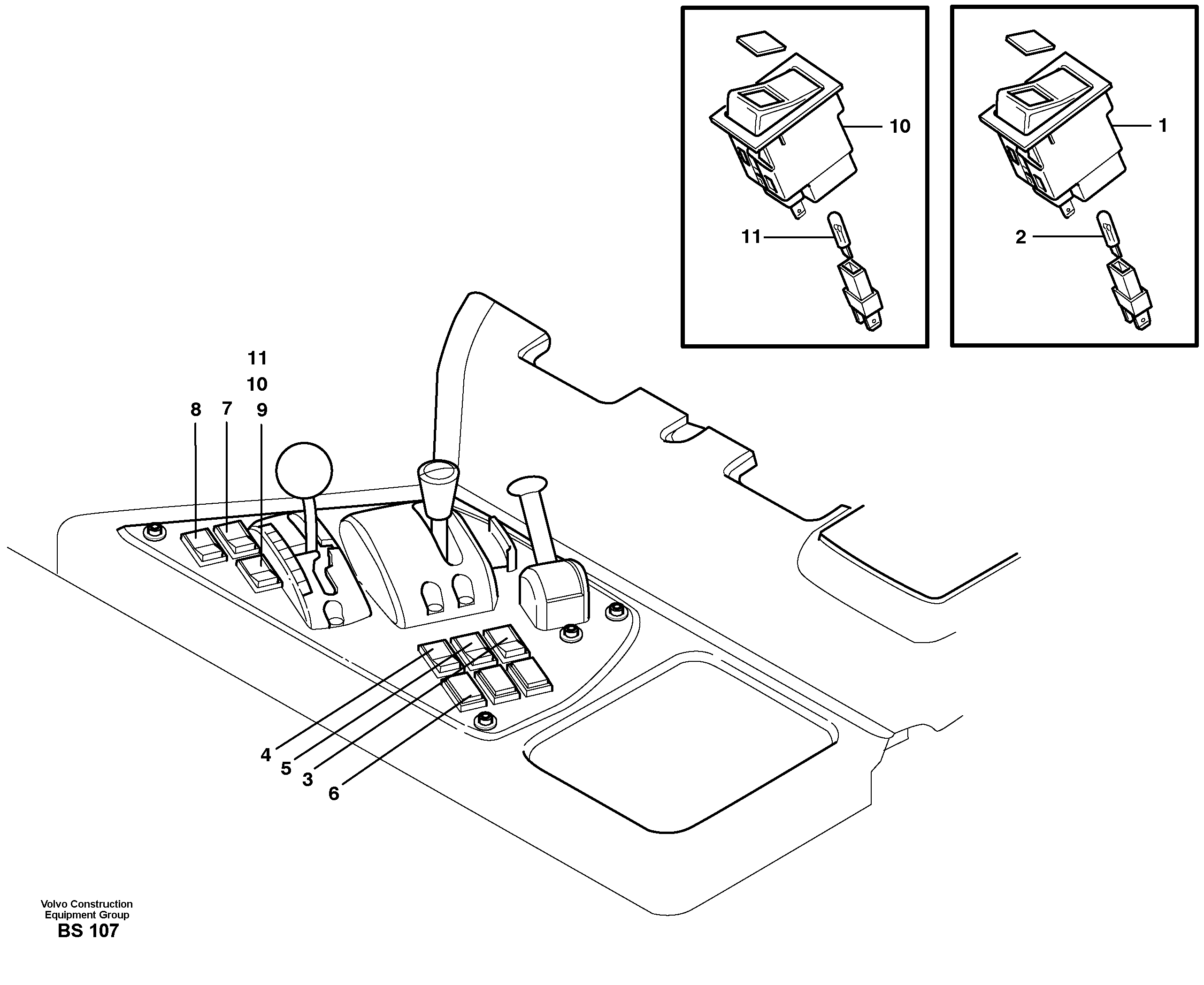 Switch panel — volvo parts diagram