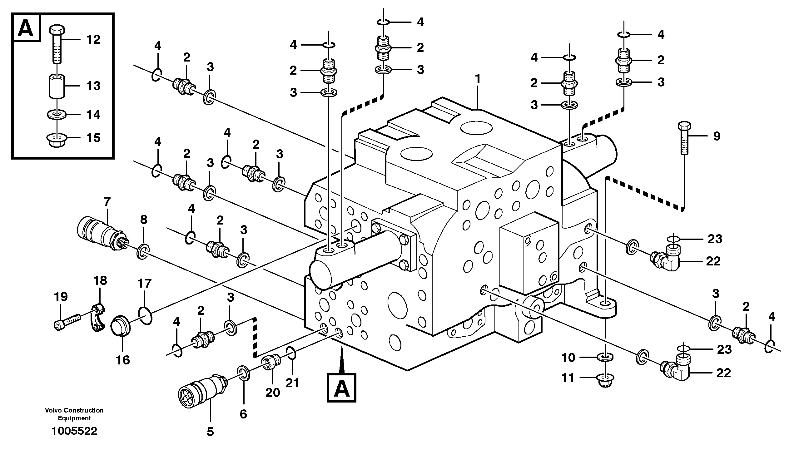 Control valve with fitting parts — volvo parts diagram