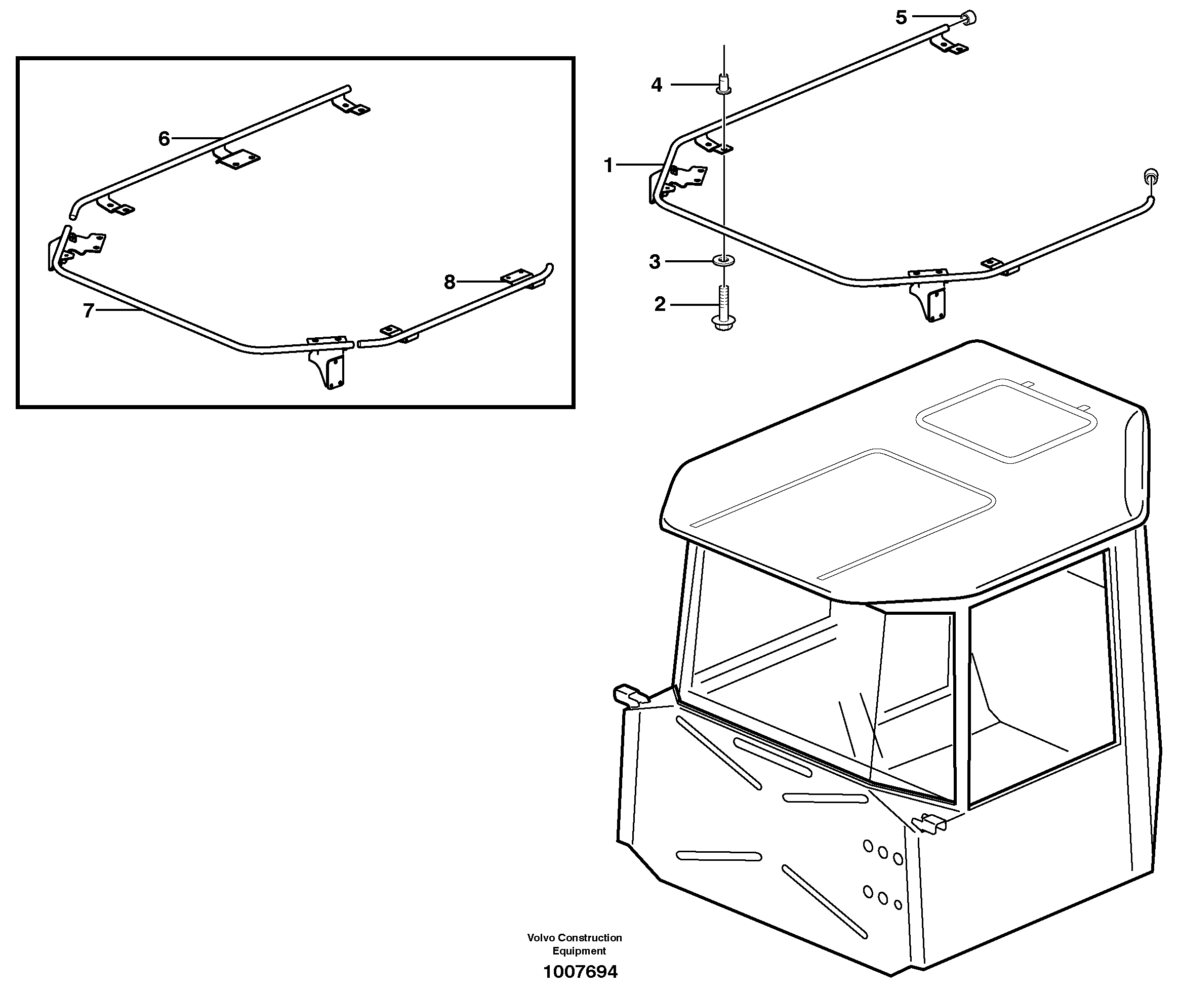 Roof arch — volvo parts diagram