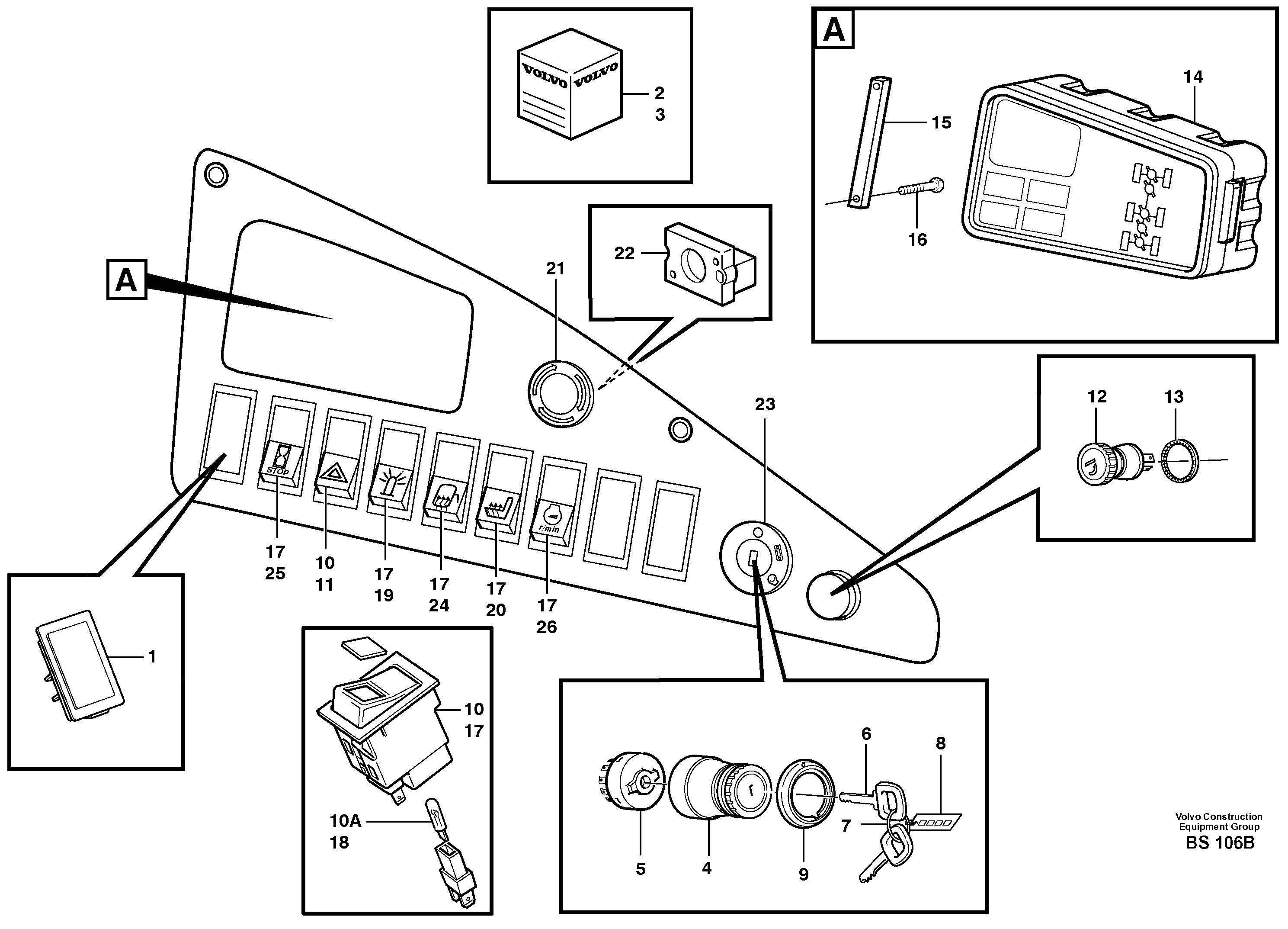 Instrument panel, right — volvo parts diagram