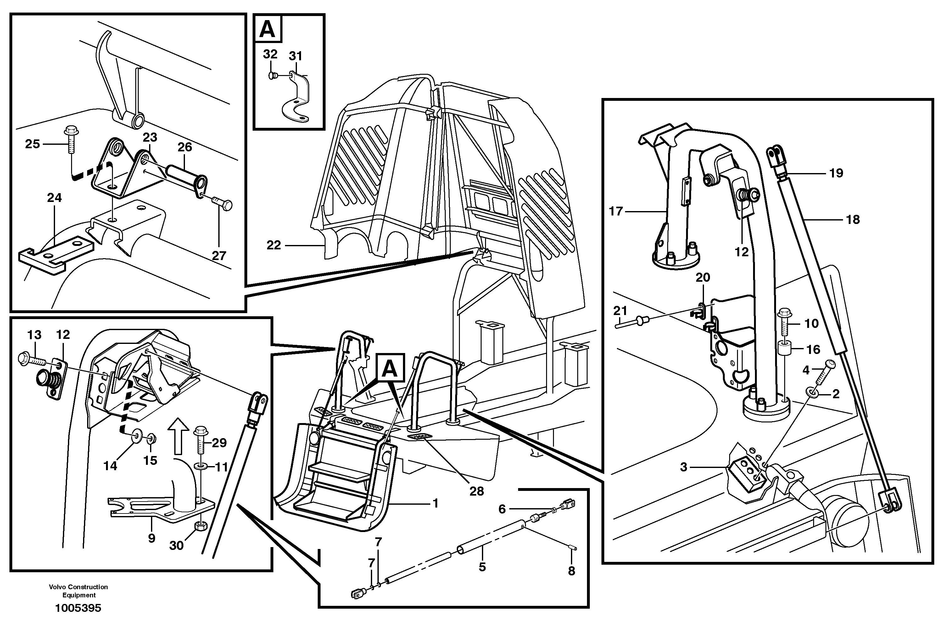 Engine hood — volvo parts diagram