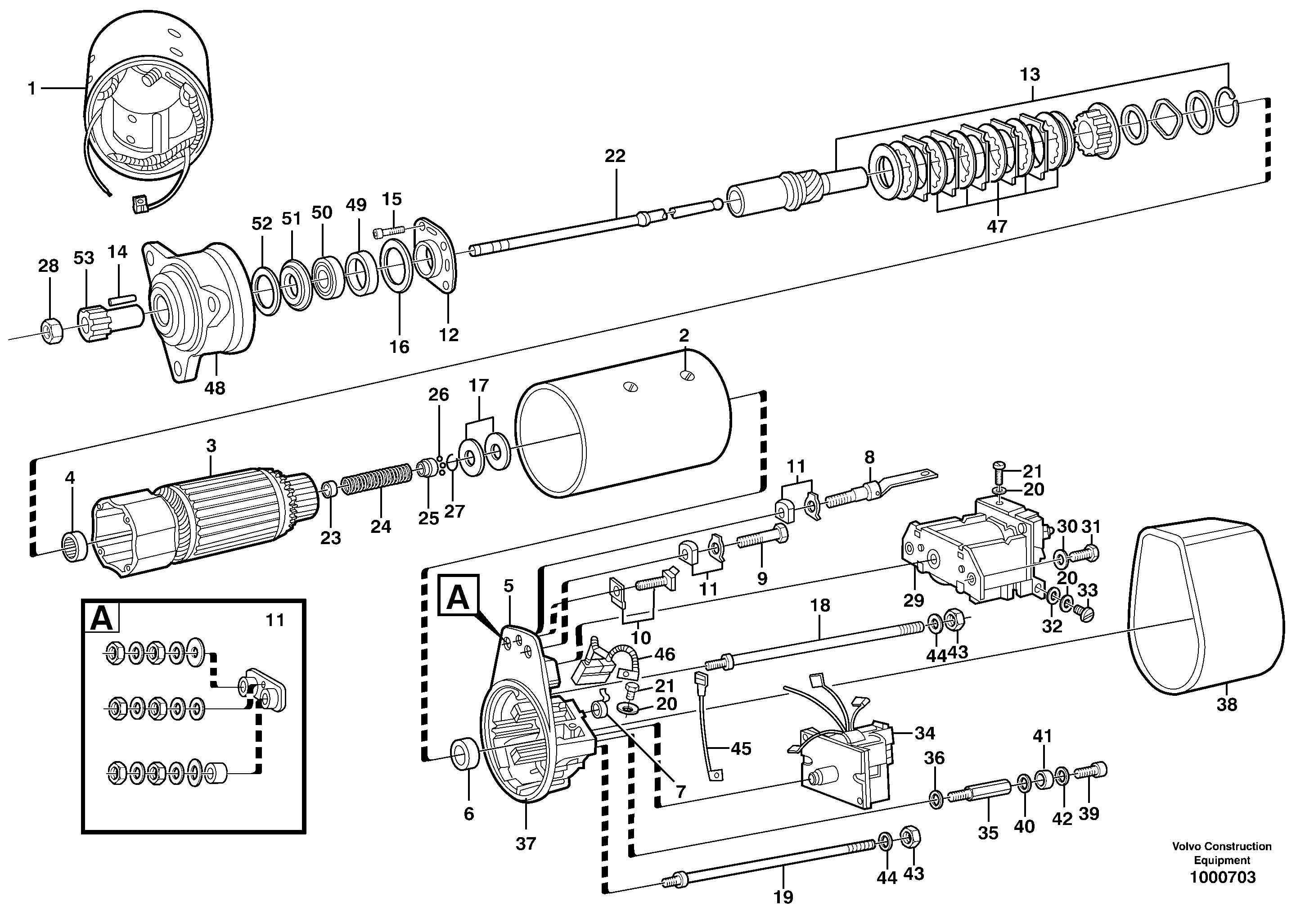 Starter motor — volvo parts diagram