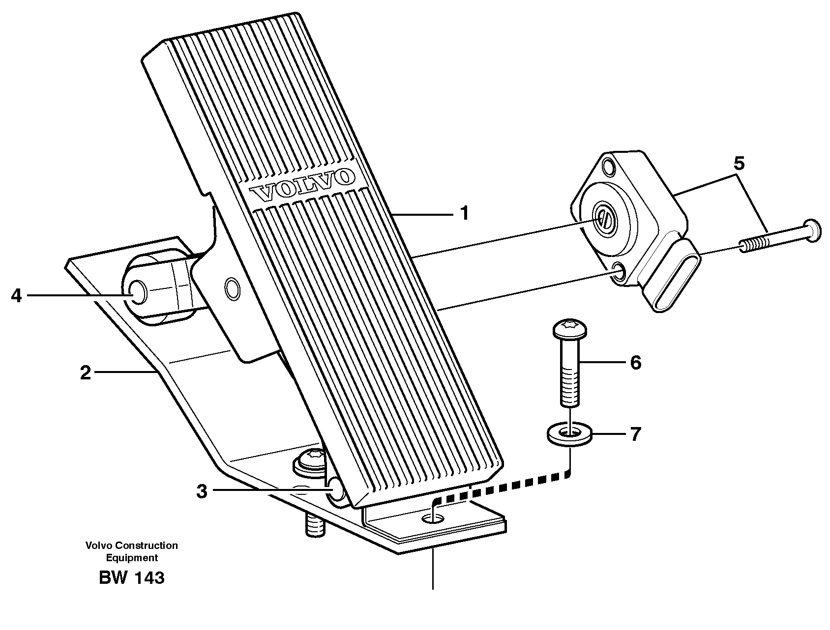 Retarder pedal — volvo parts diagram