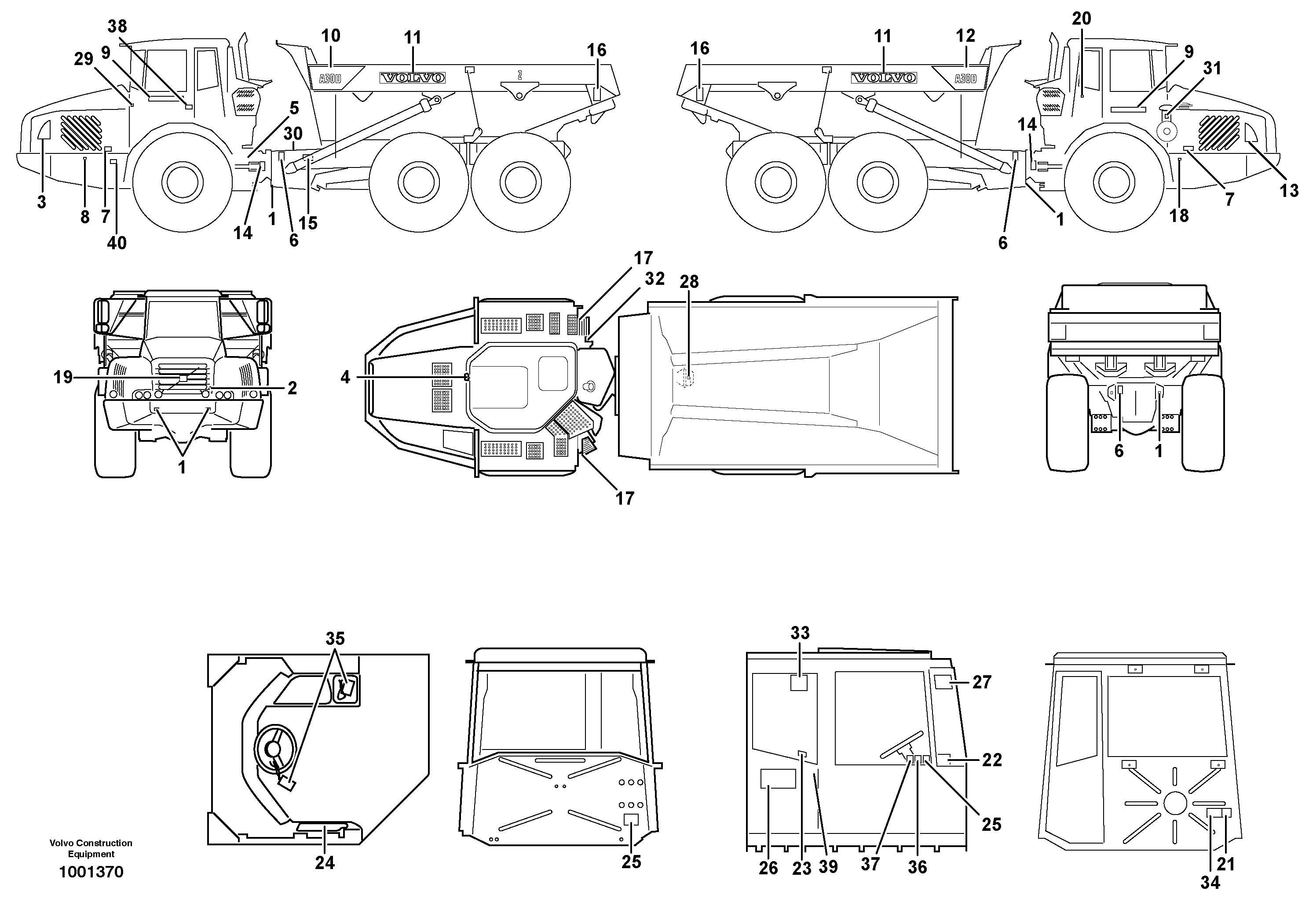Sign plates and decals — volvo parts diagram