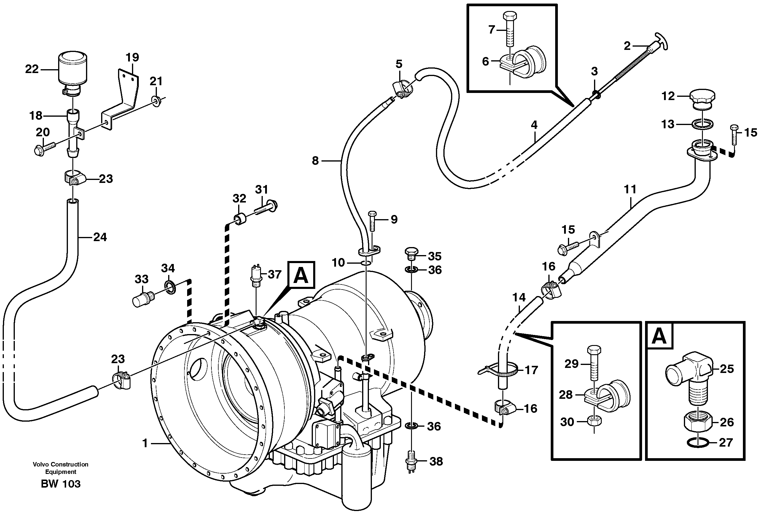 Power transmission  22518, 22545, 22649 — volvo parts diagram
