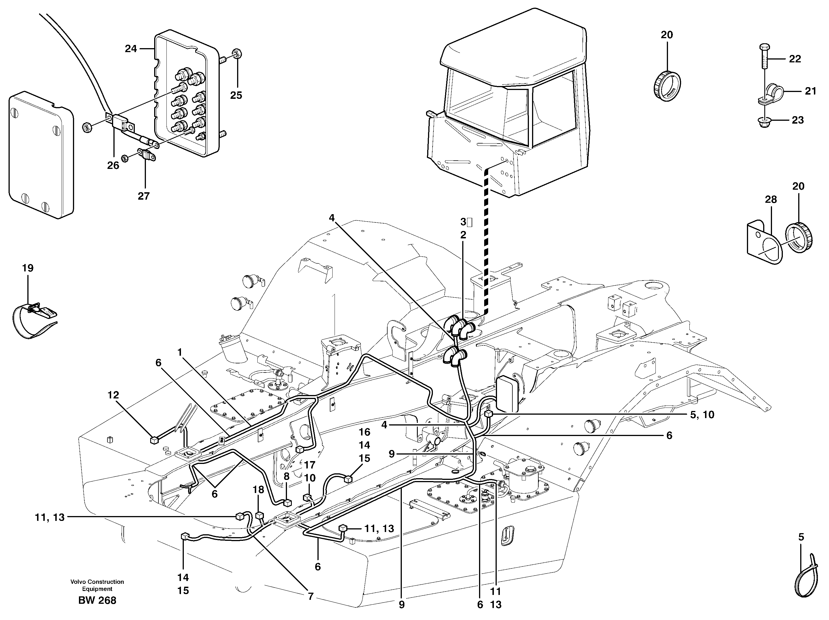 Cable harnesses, front — volvo parts diagram
