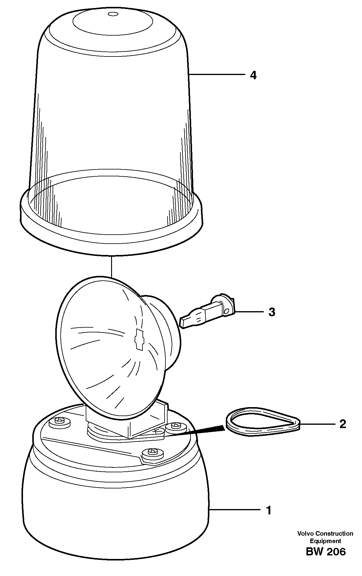 Rotating beacon  93380 — volvo parts diagram