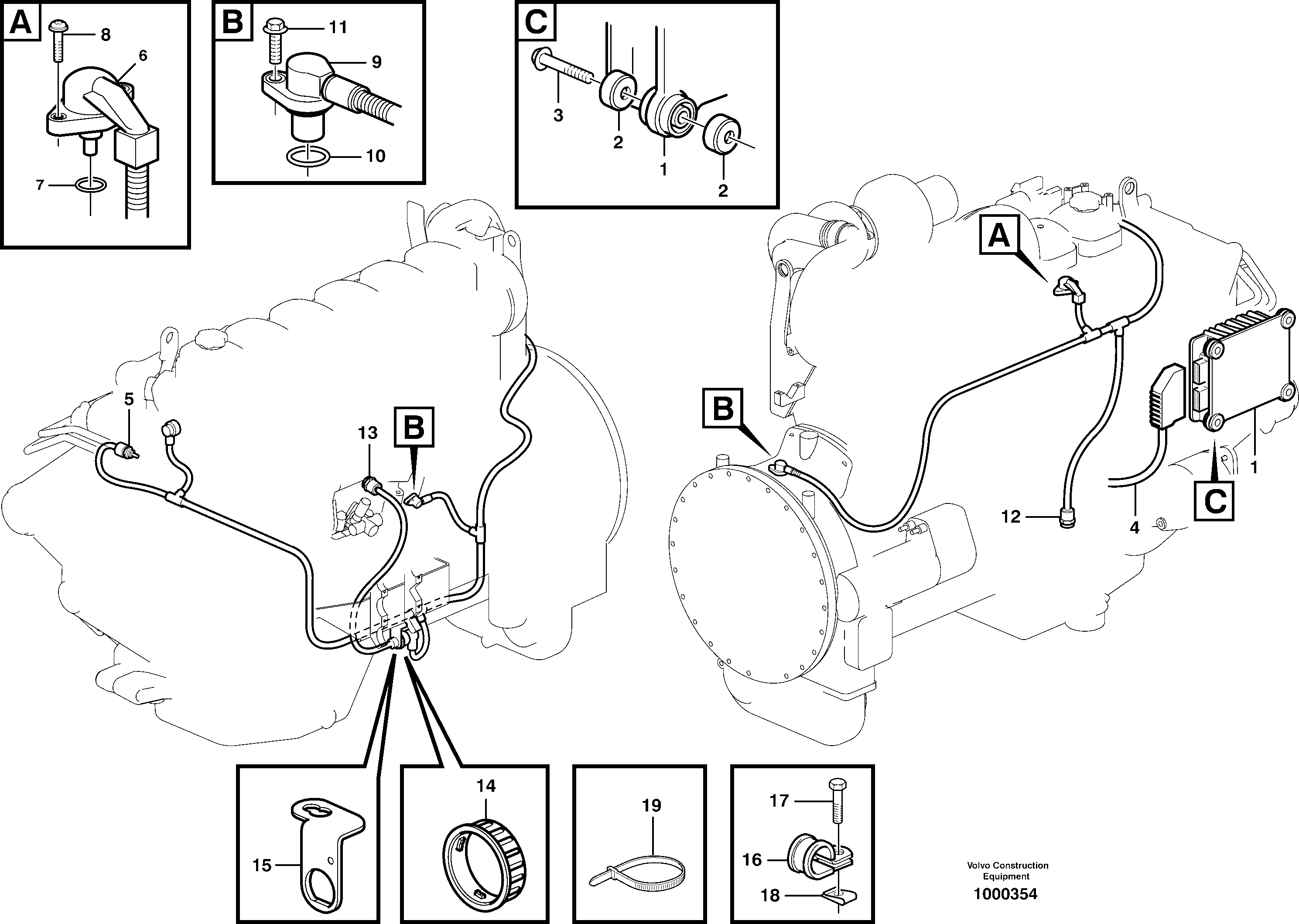 Cable harness, engine ECU — volvo parts diagram