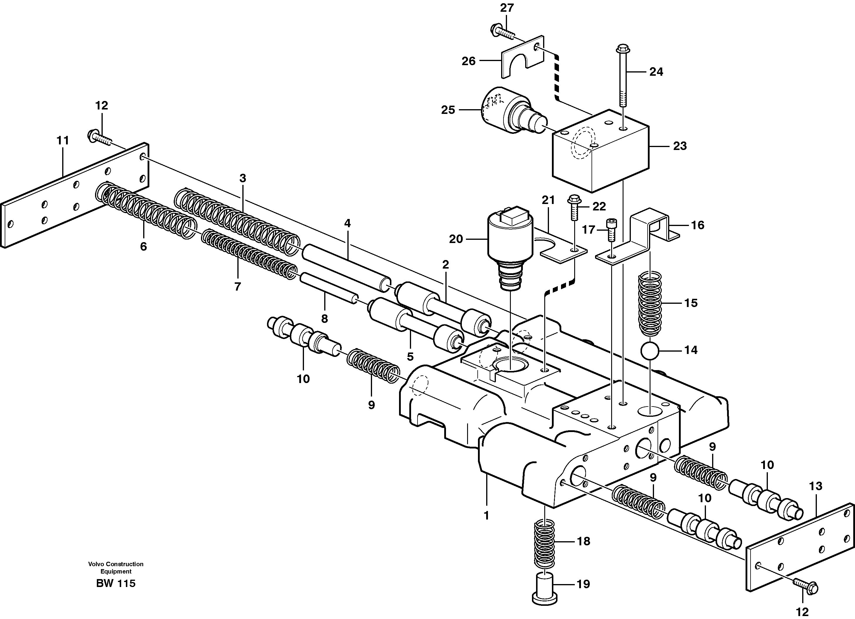 Main pressure valve  22518, 22545, 22649 — volvo parts diagram