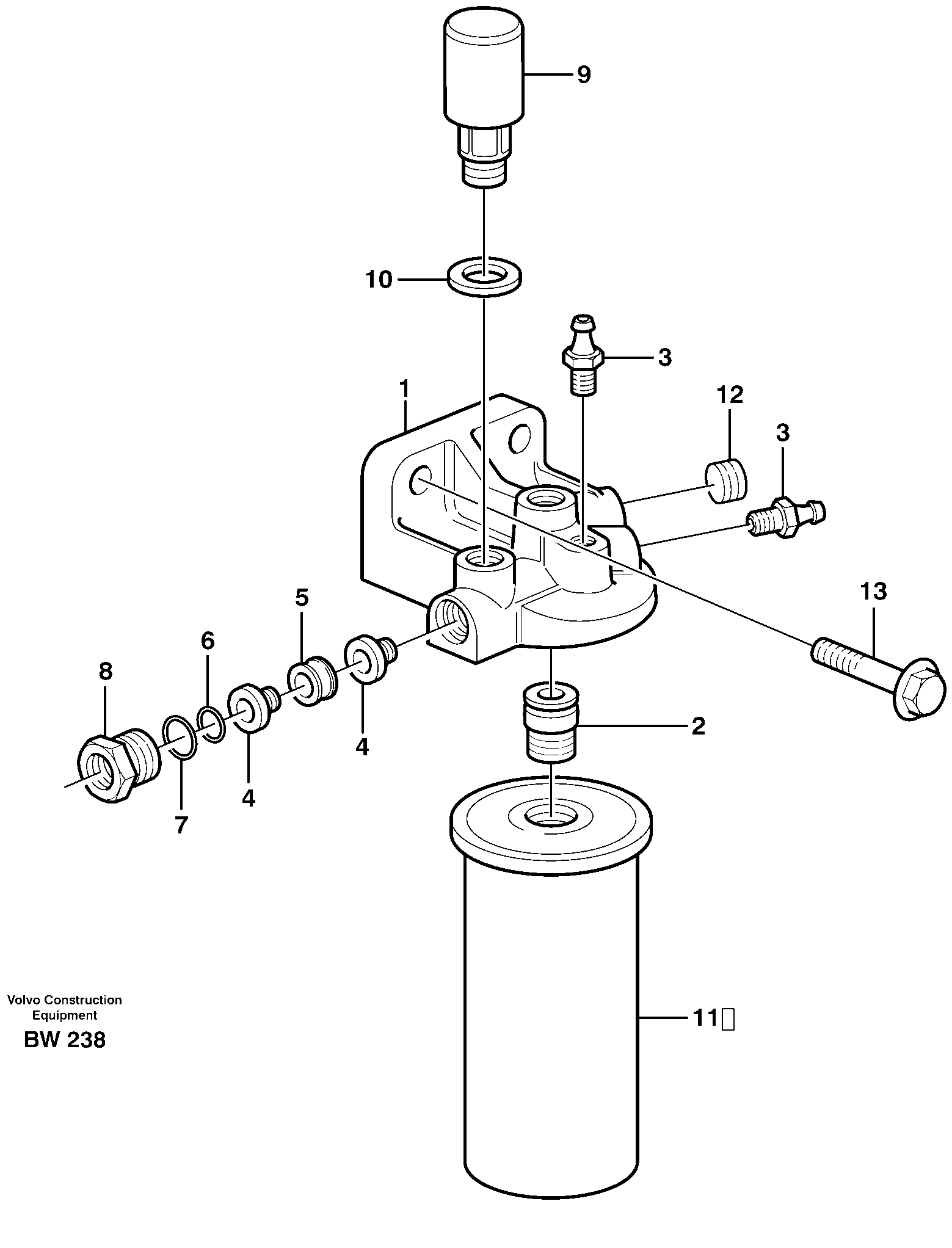 Fuel filter — volvo parts diagram