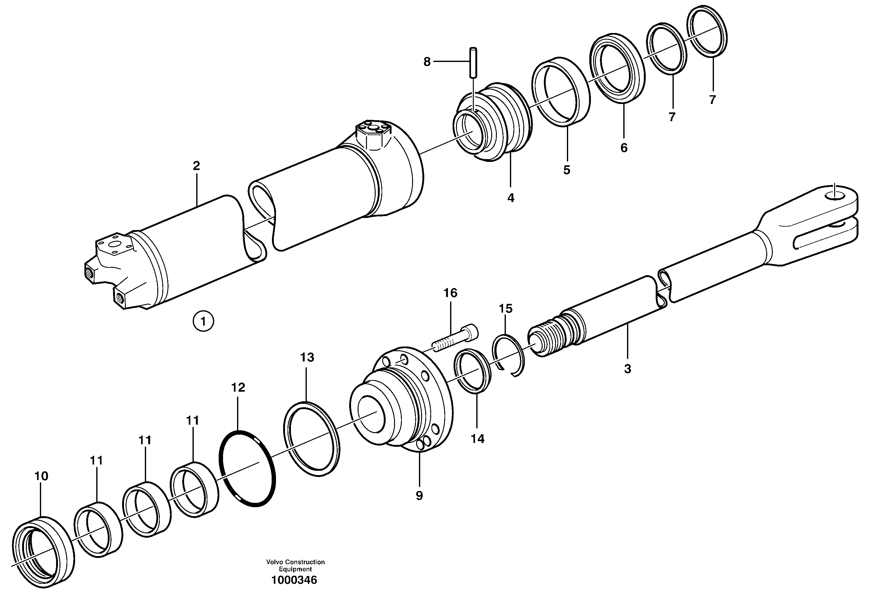 Hoist cylinder — volvo parts diagram