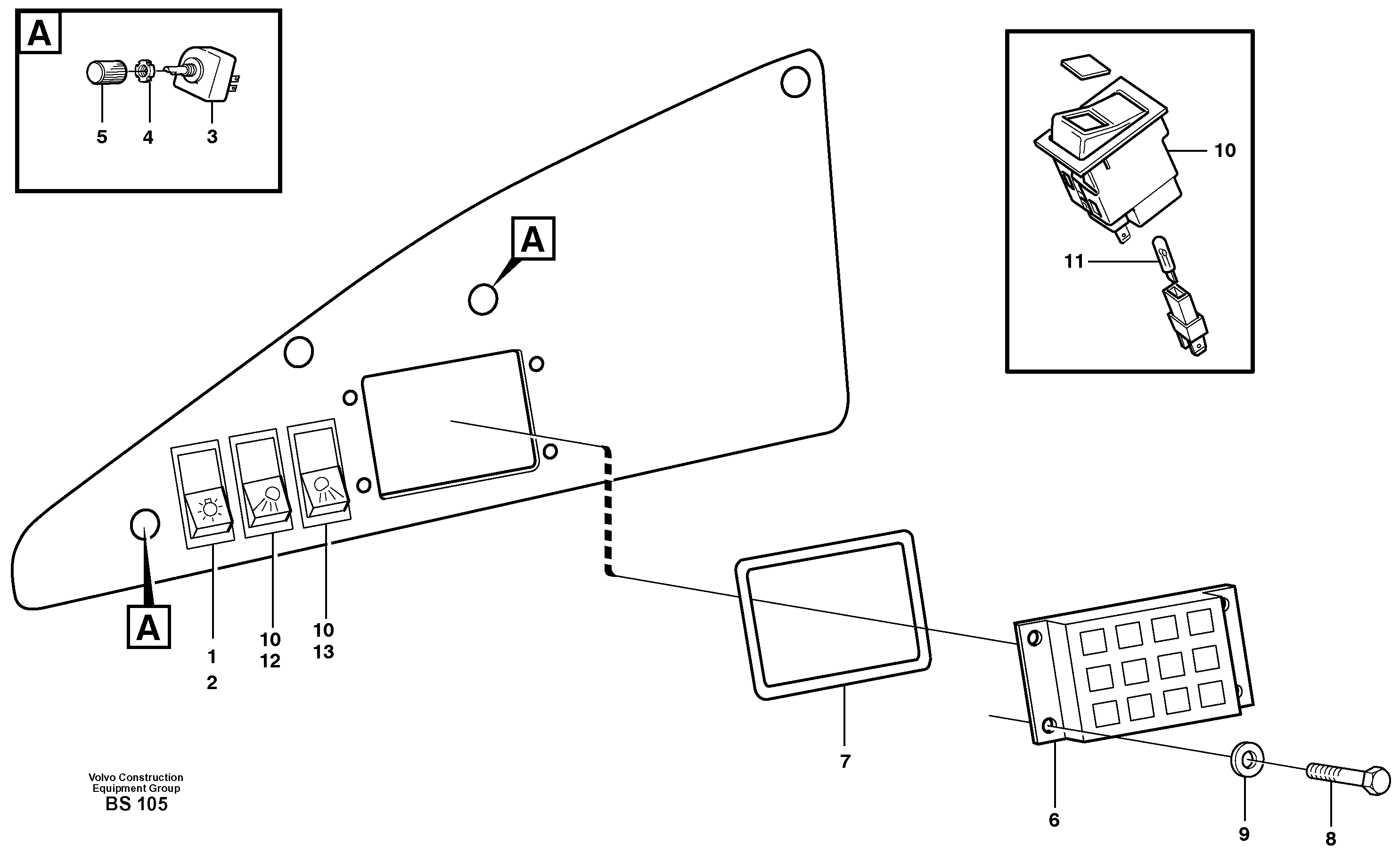 Instrument panel, left — volvo parts diagram