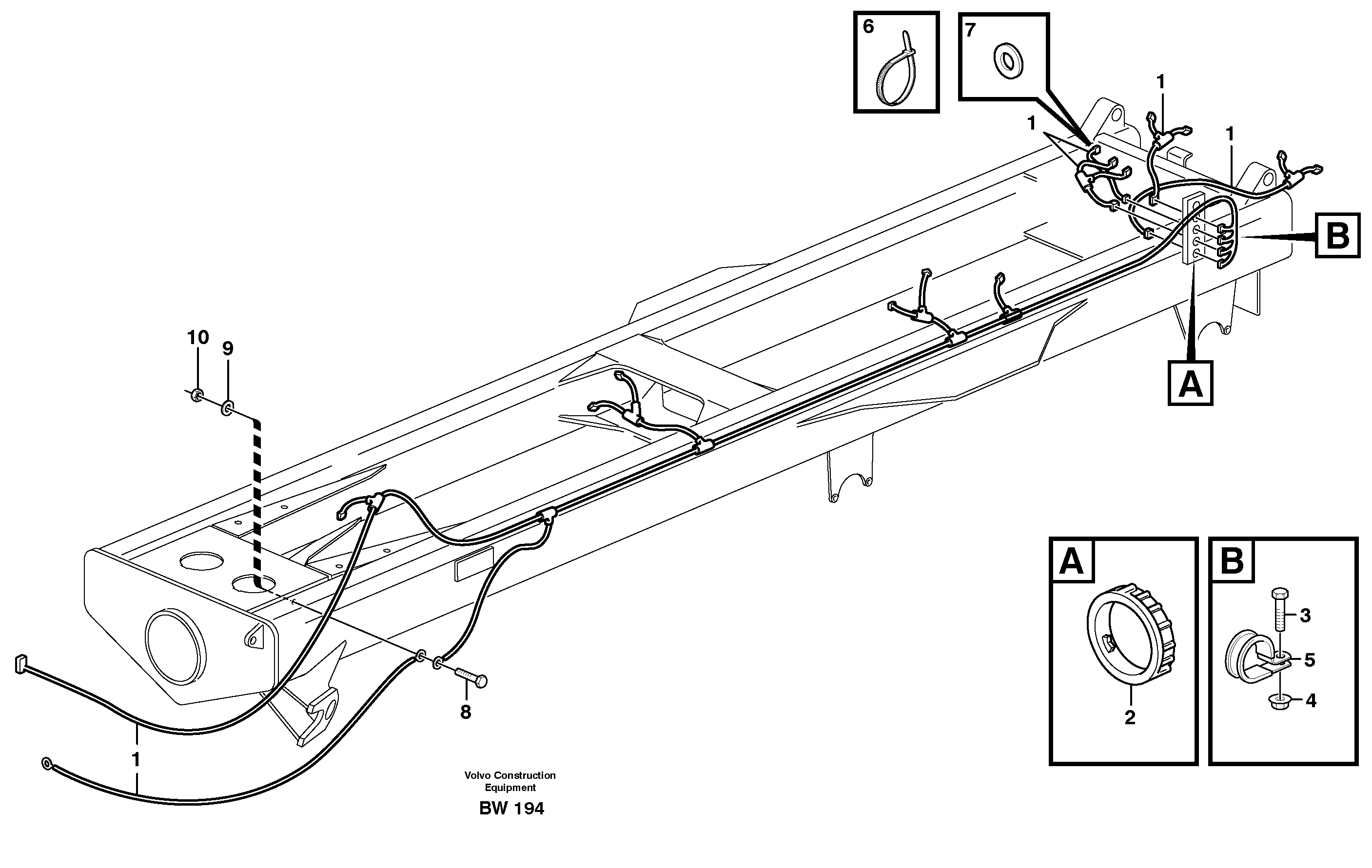 Cable harnesses, rear — volvo parts diagram