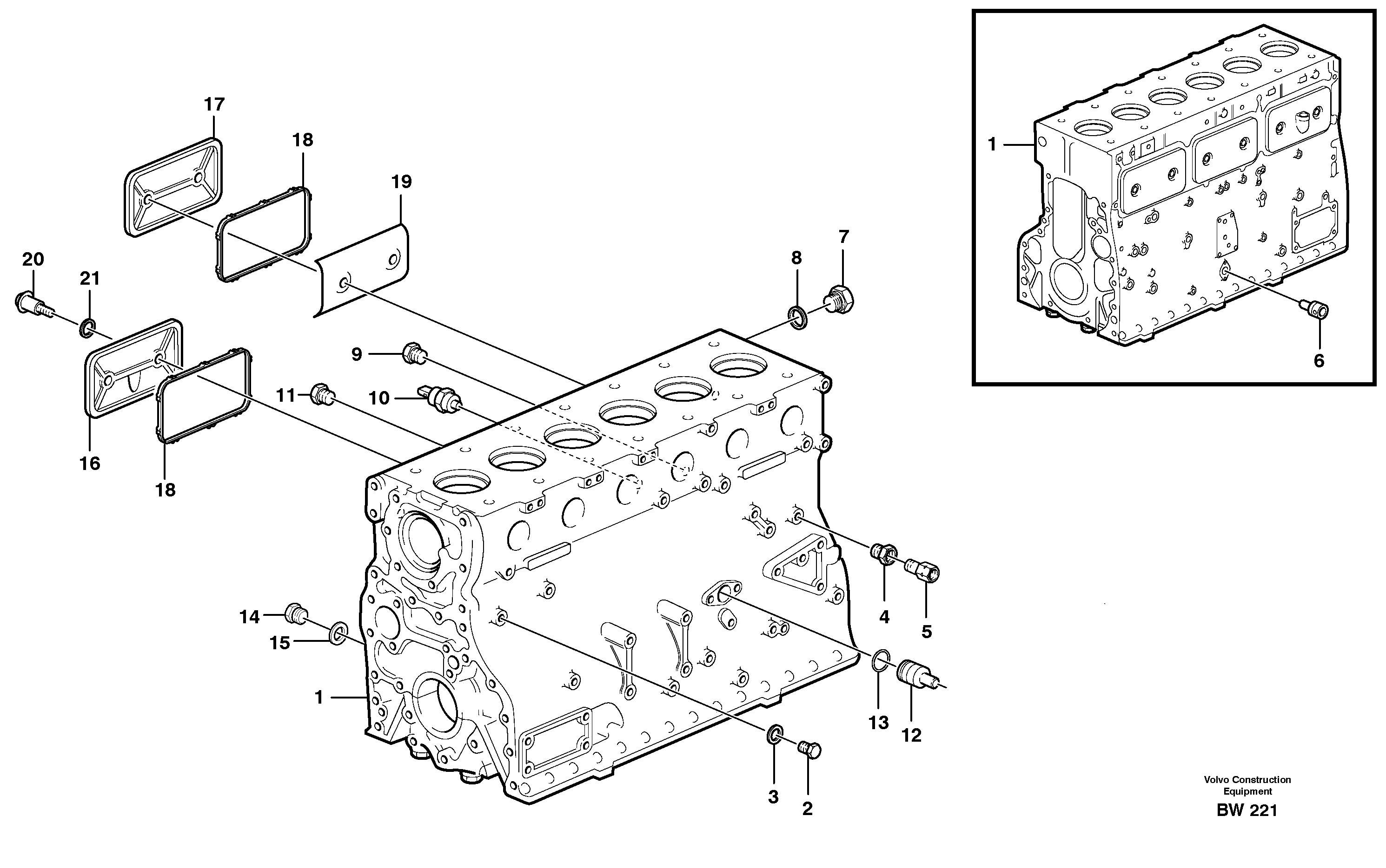 Cylinder block — volvo parts diagram