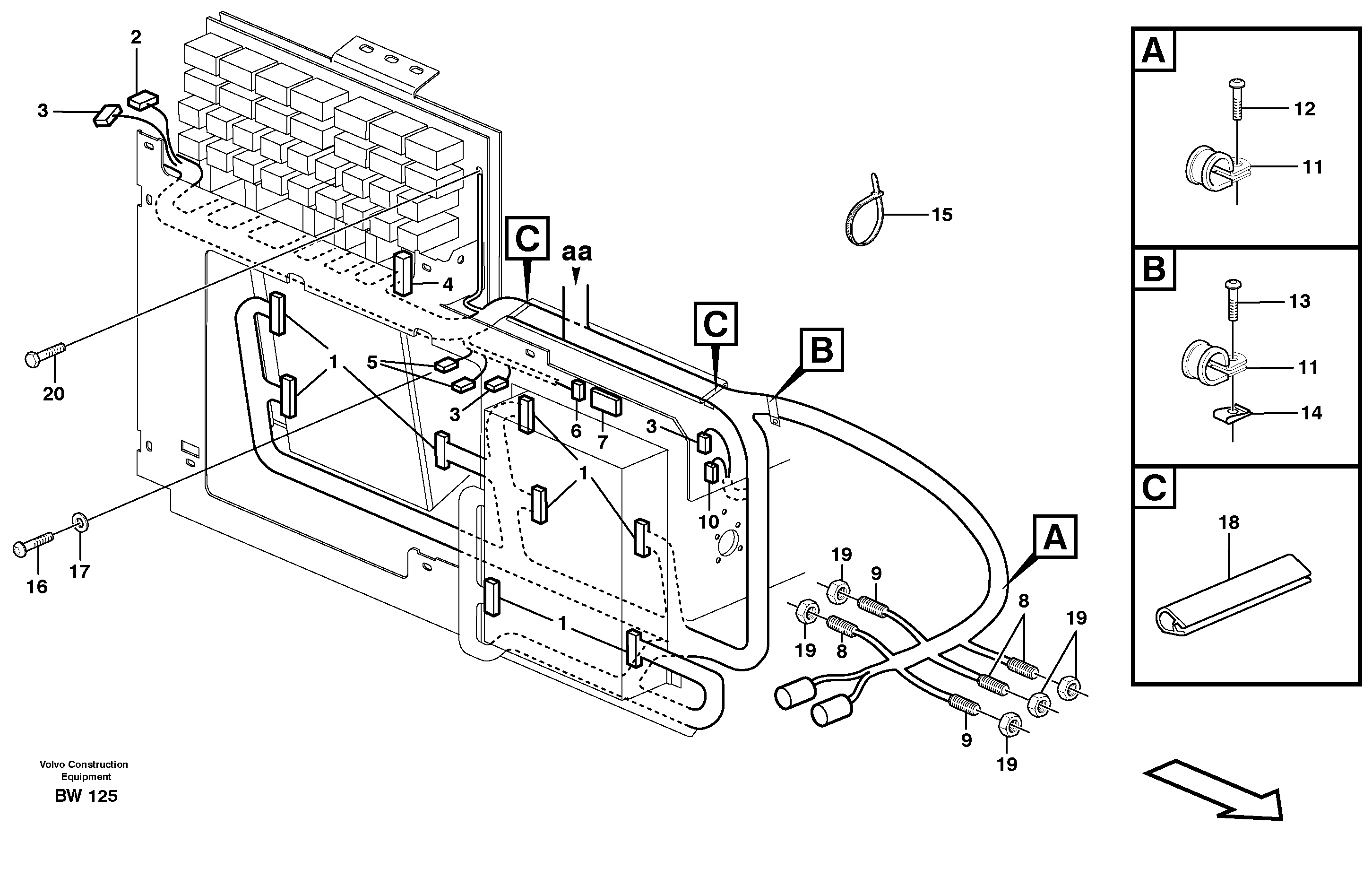 Cable harness, electricaldistrib. unit — volvo parts diagram