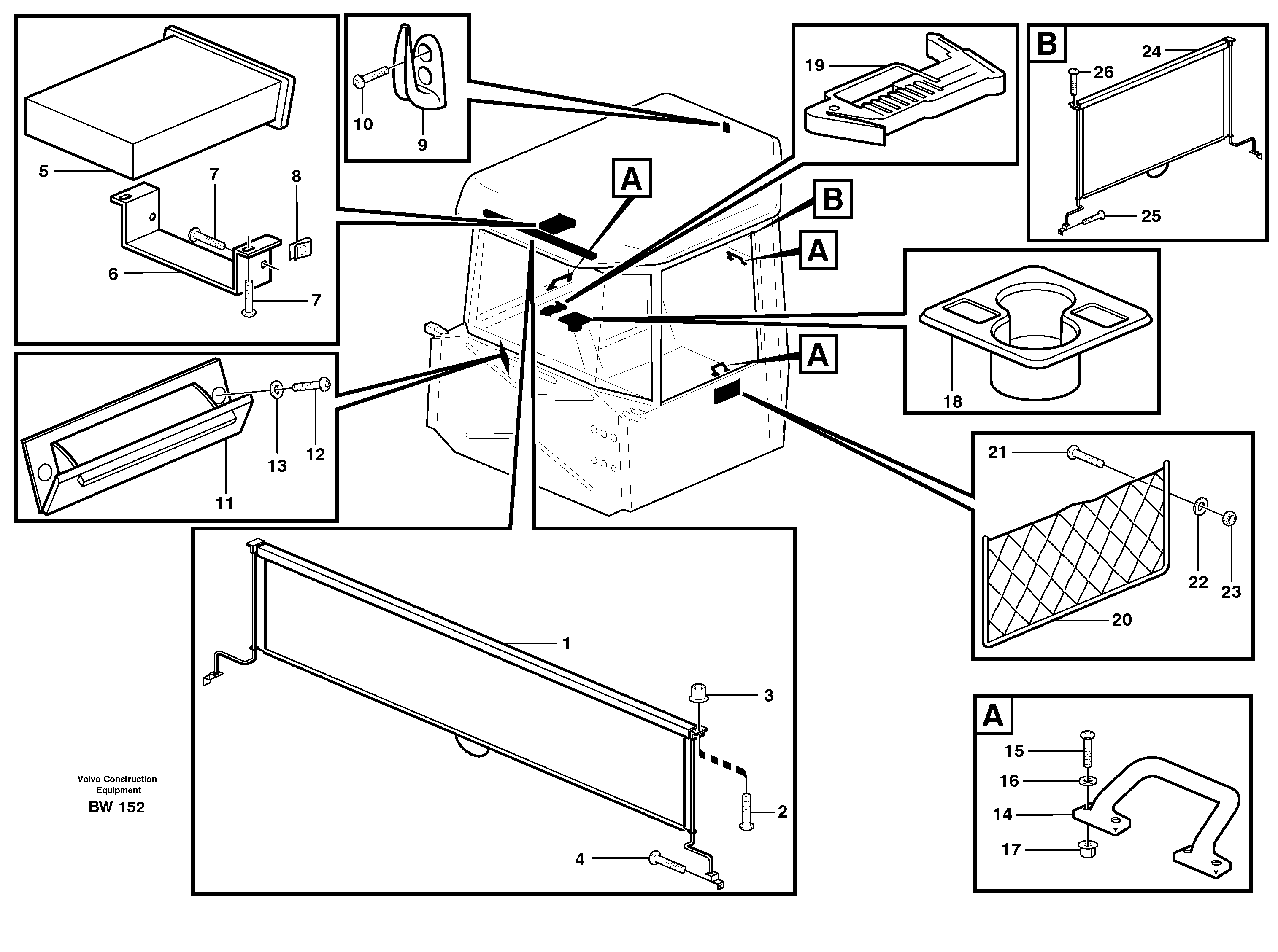 Interior equipment, cab — volvo parts diagram