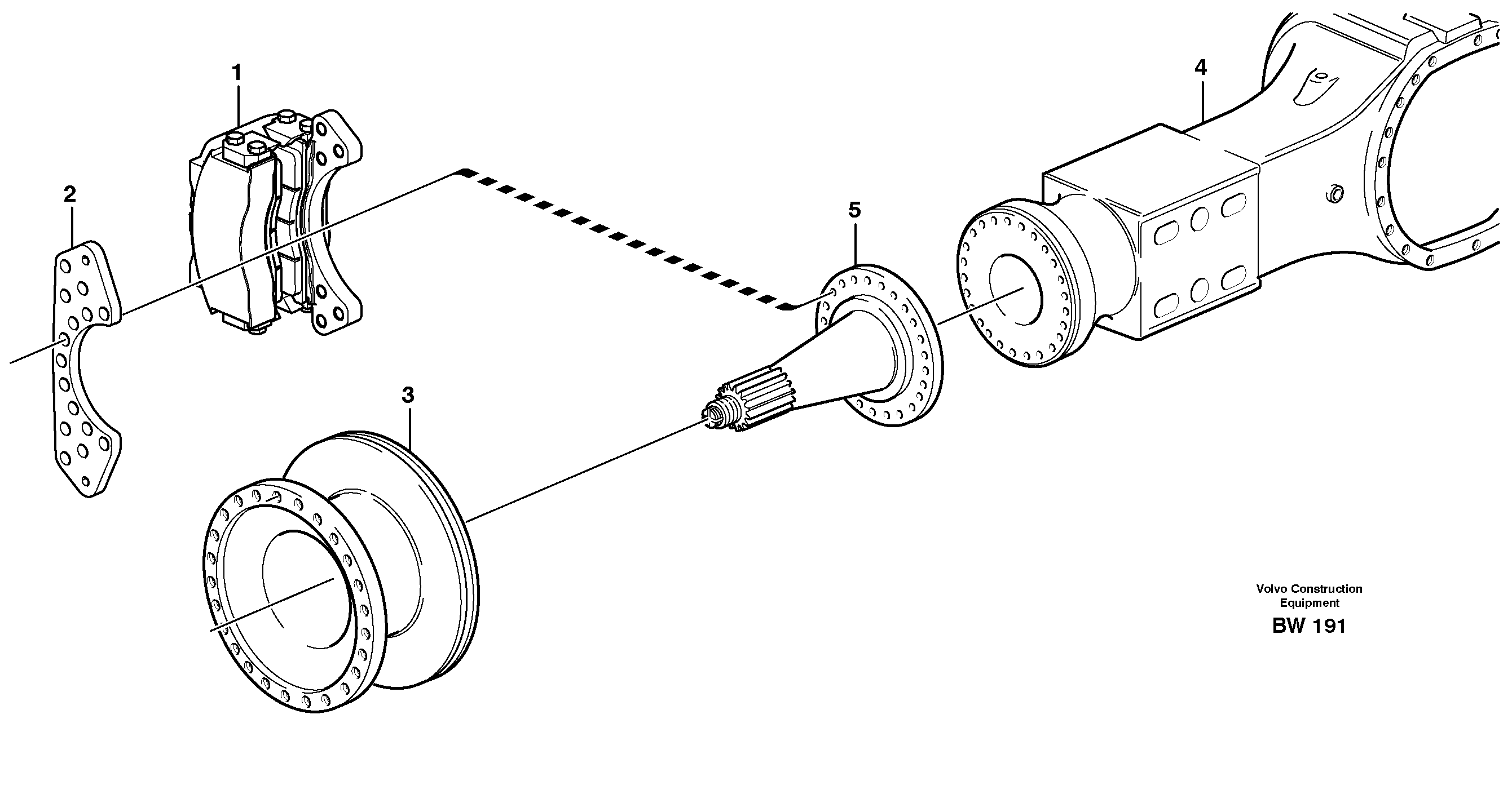 Rear wheel brake, axle 2 — volvo parts diagram