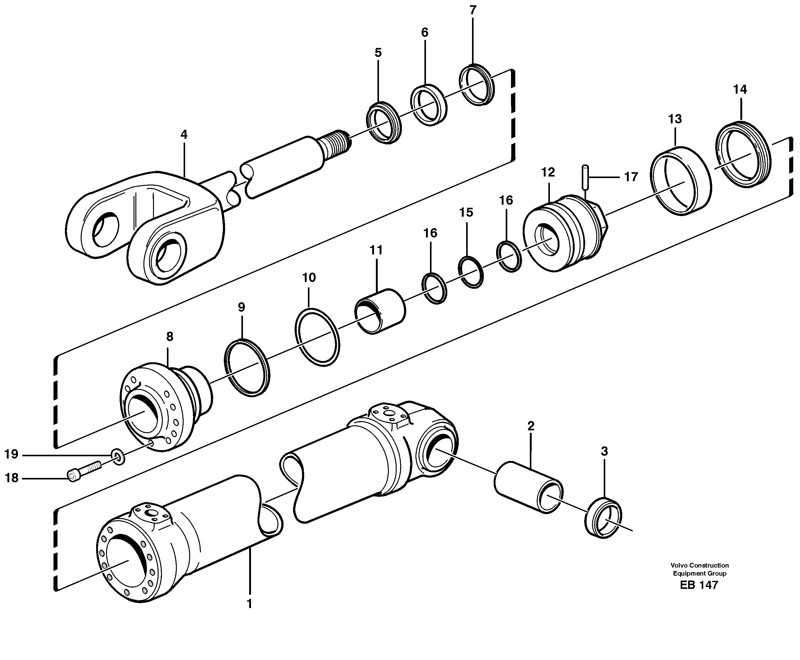 Hydraulic cylinder, lifting — volvo parts diagram