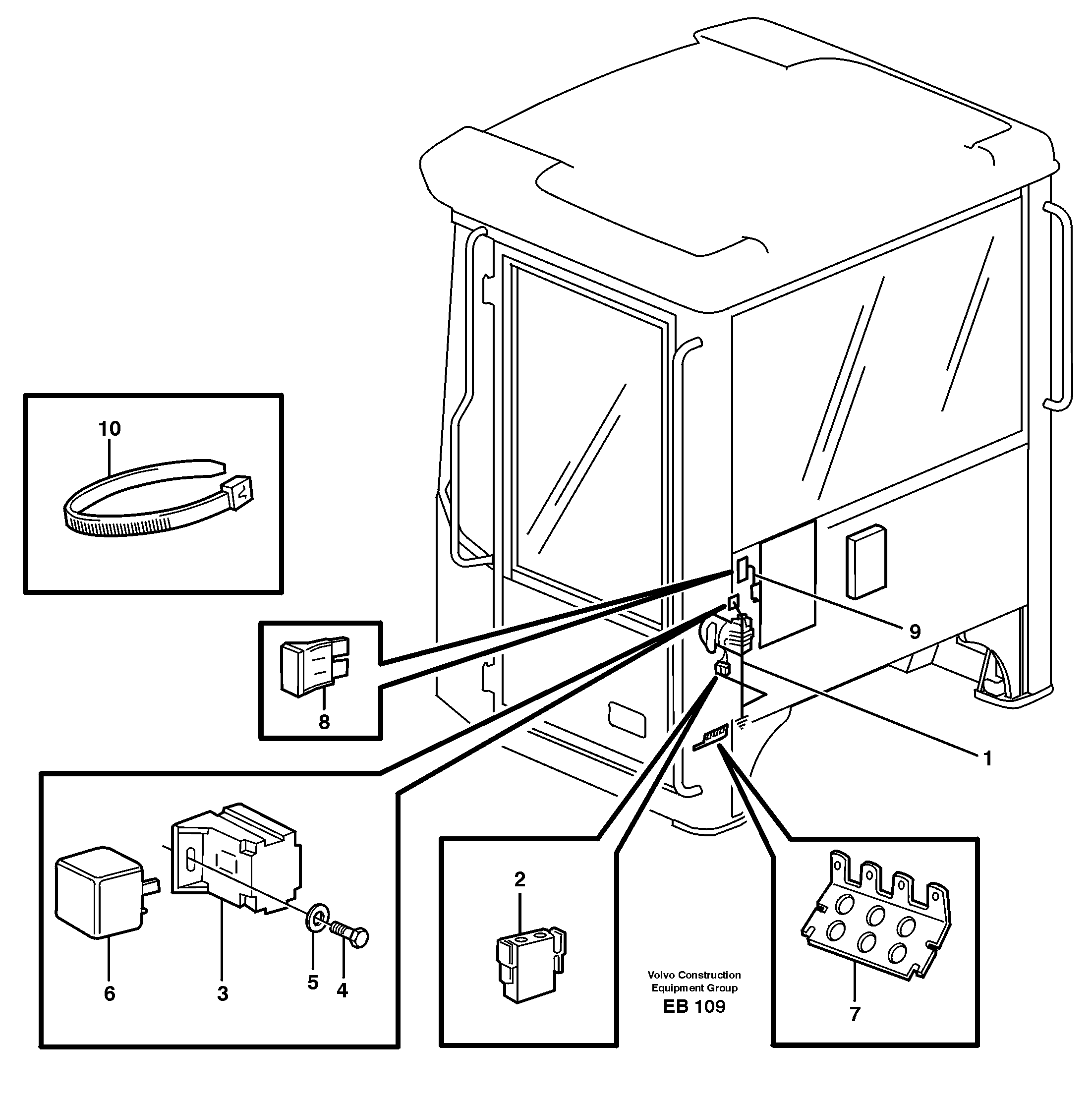 Cable harness, air-suspension seat  80506, 80572 — volvo parts diagram