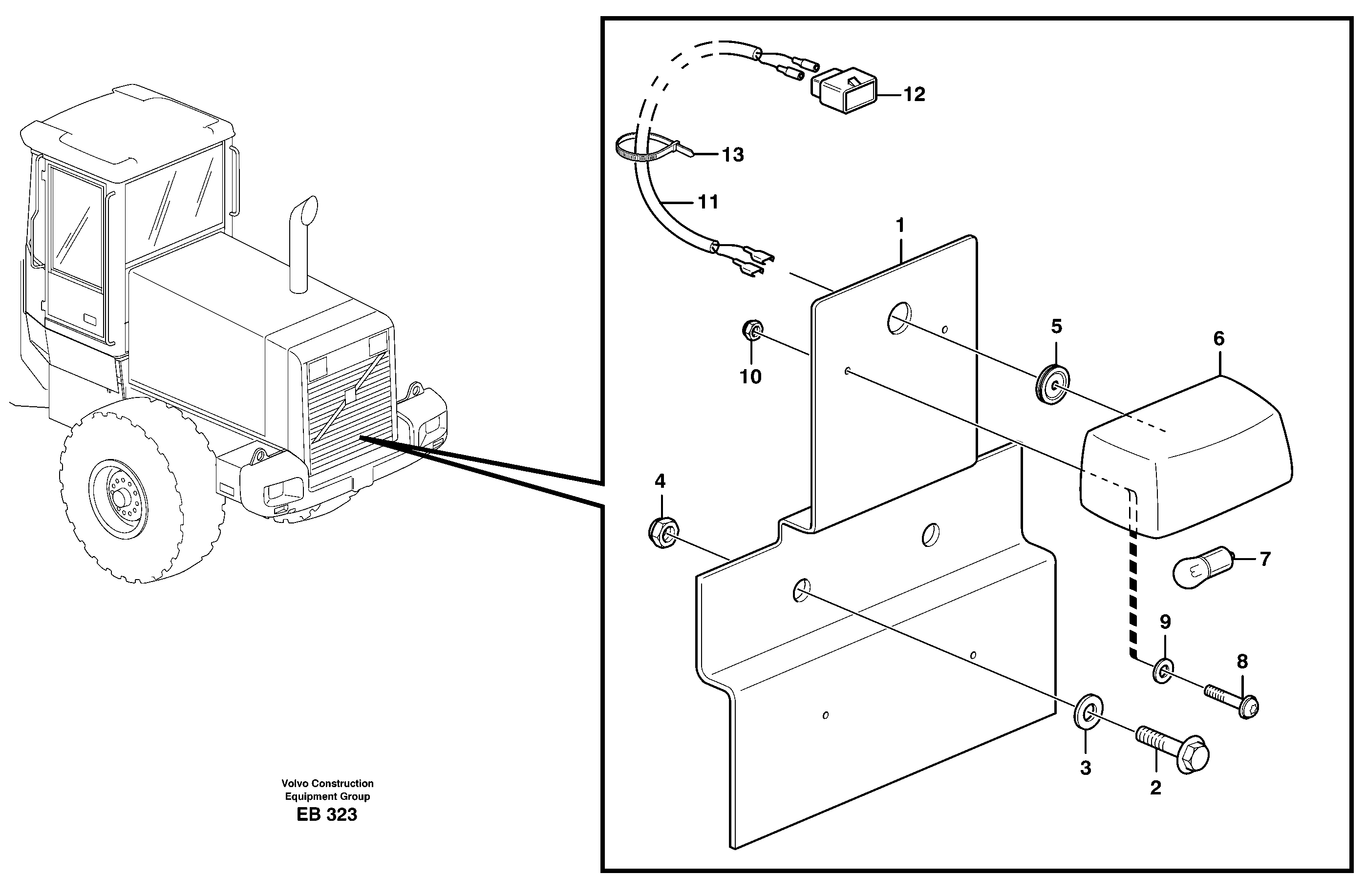 License plate lamp 80402 — volvo parts diagram