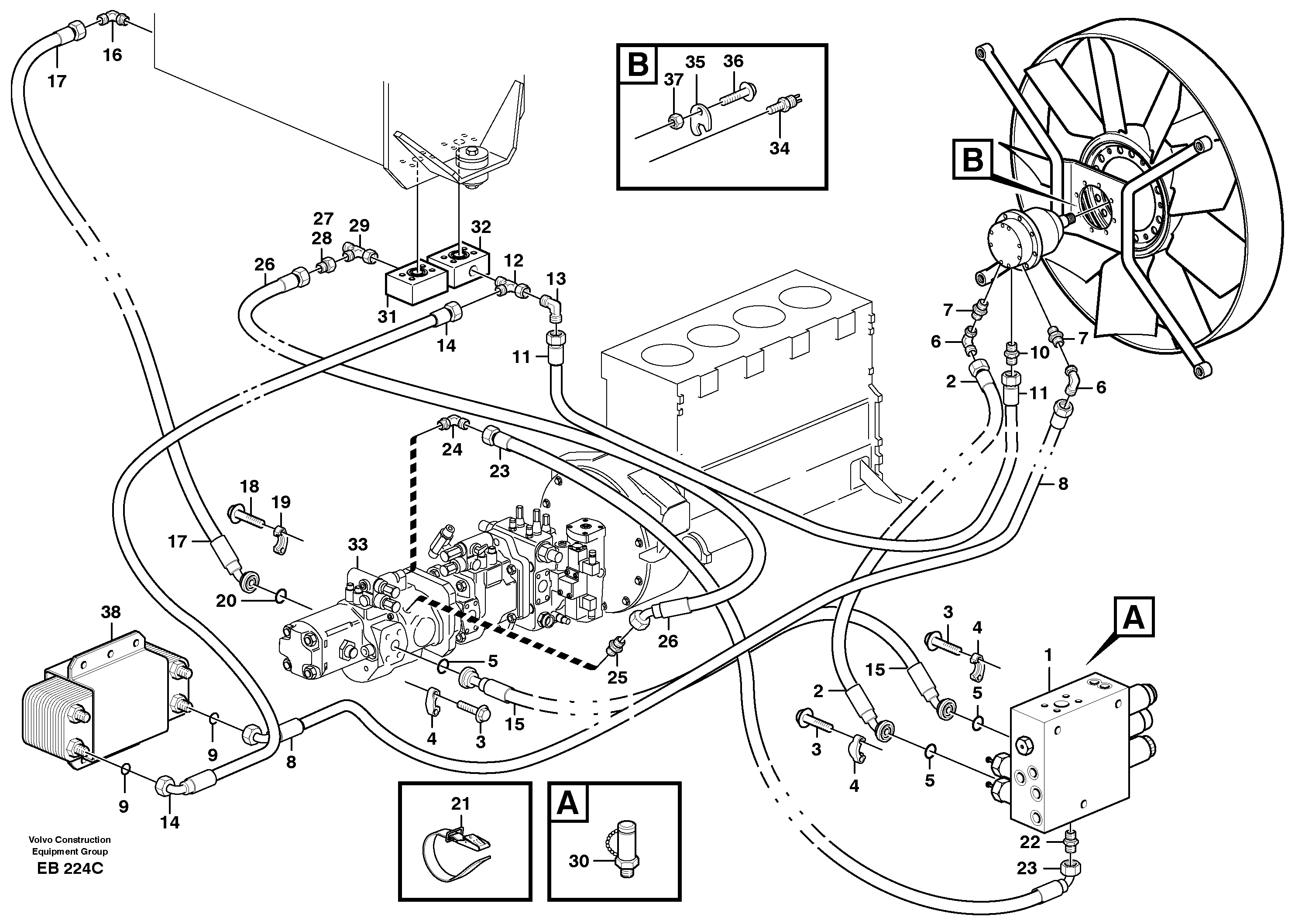 Fan drive — volvo parts diagram