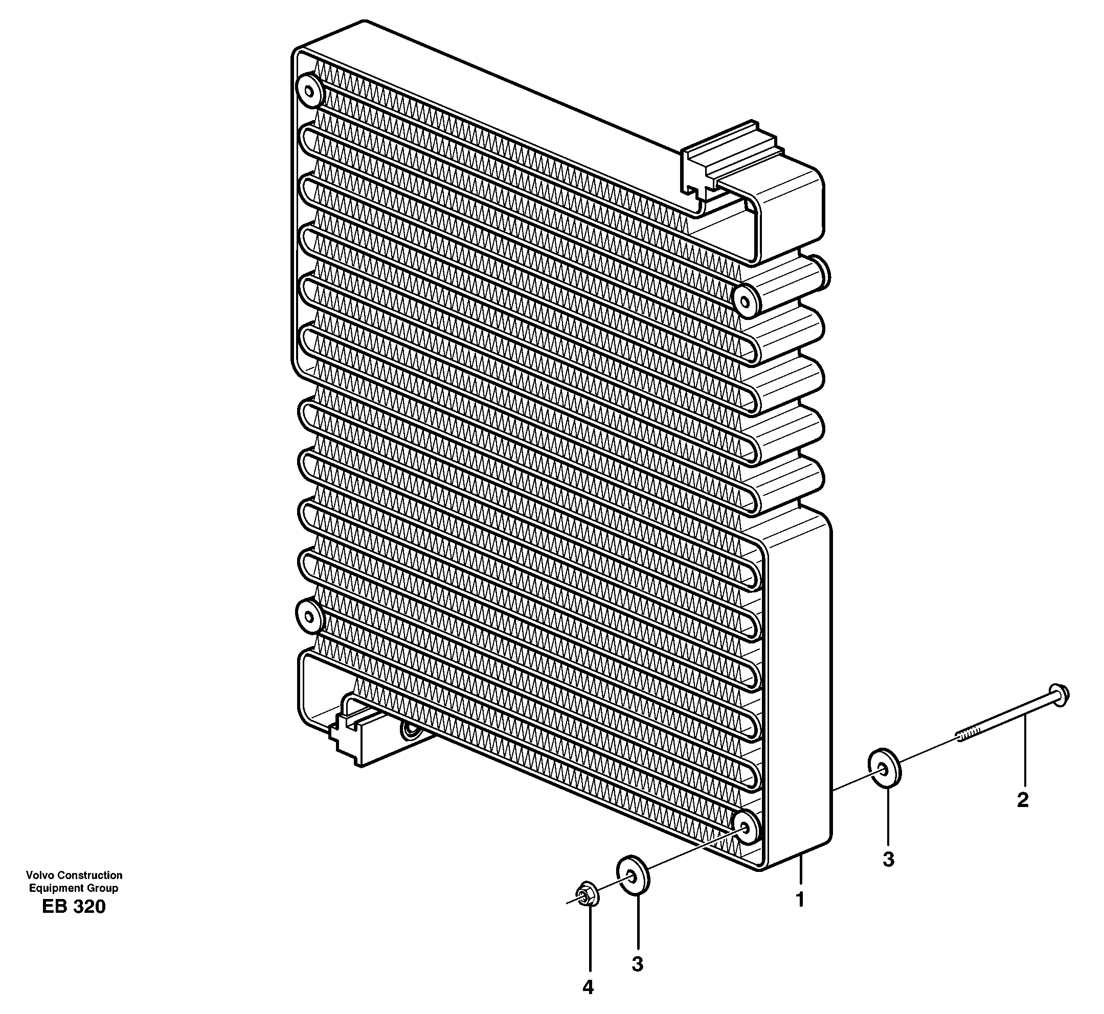 Condenser for cooling agent R134a with fitting parts.  80258, 80708 — volvo parts diagram