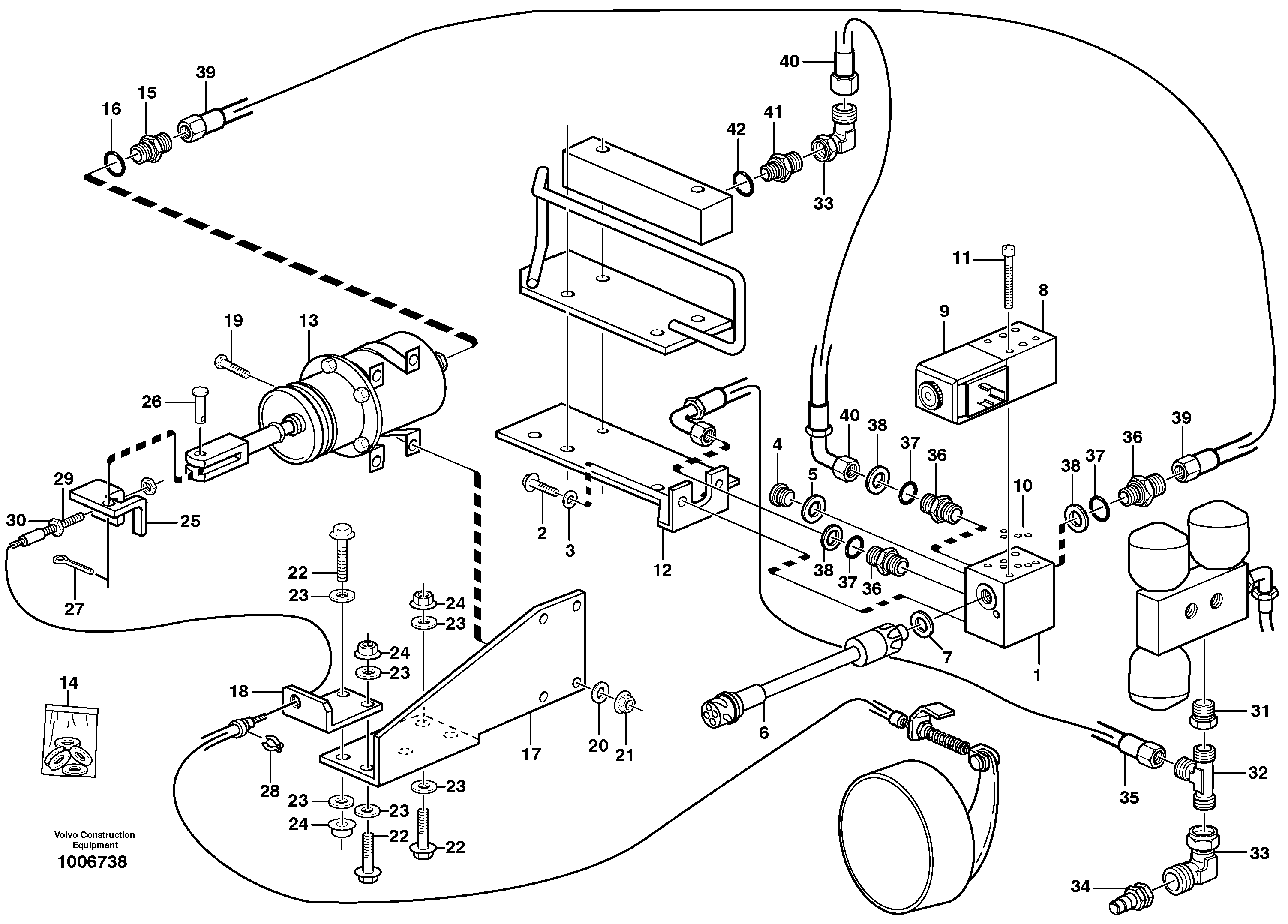 Parking brake, electro -hydraulic 80380 — volvo parts diagram
