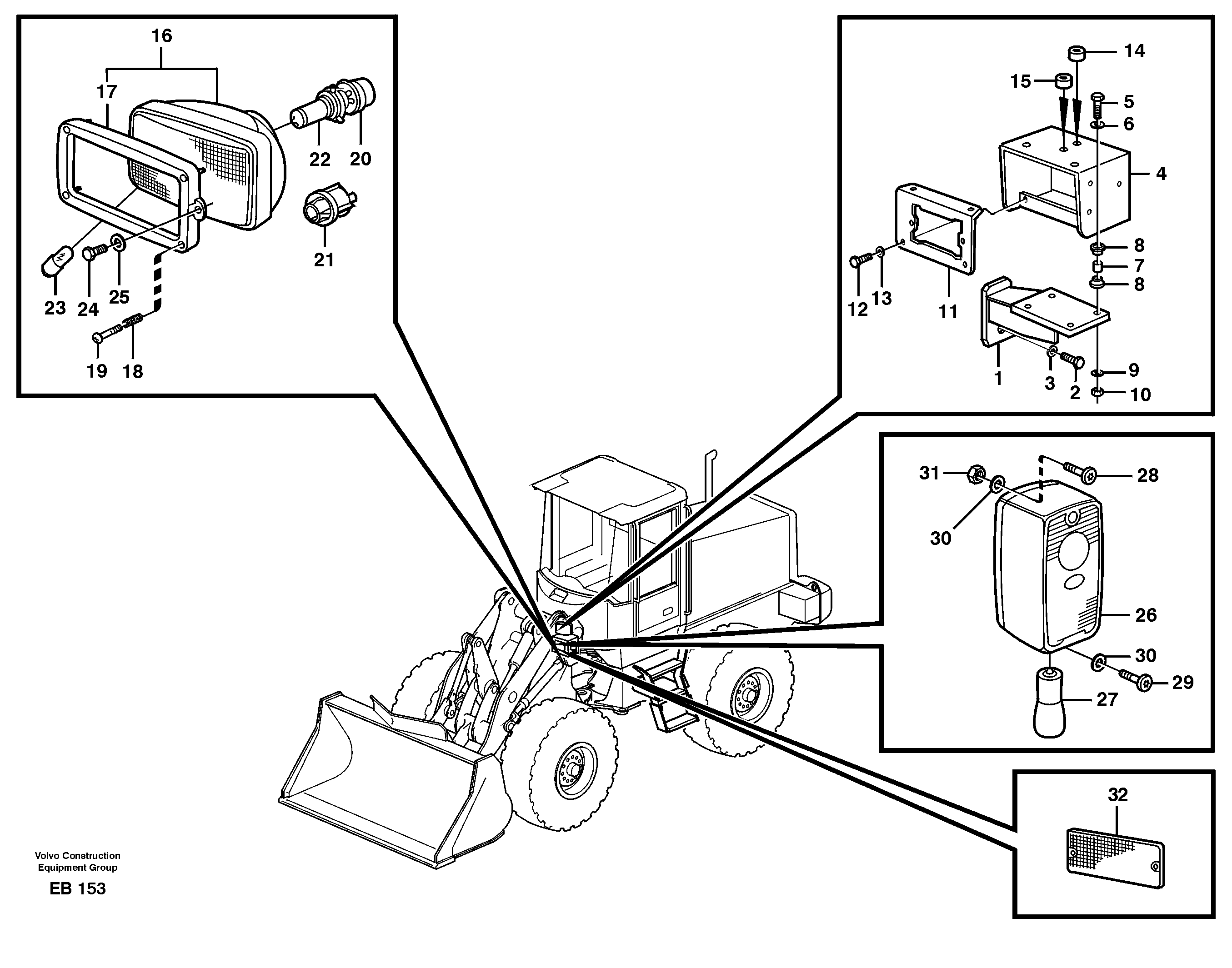 Lighting, front — volvo parts diagram