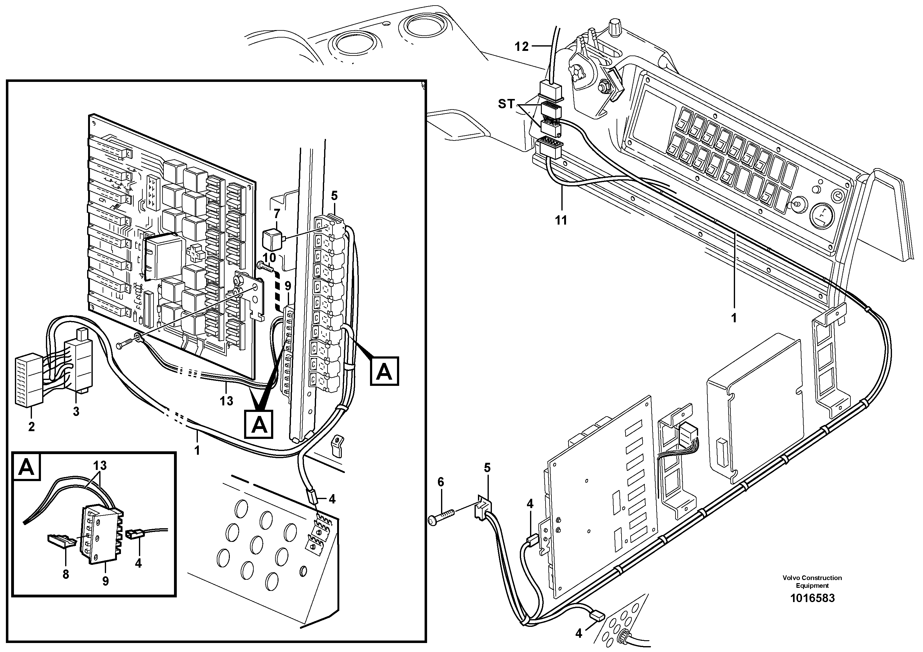 Cable harness Double Work light  82344 — volvo parts diagram